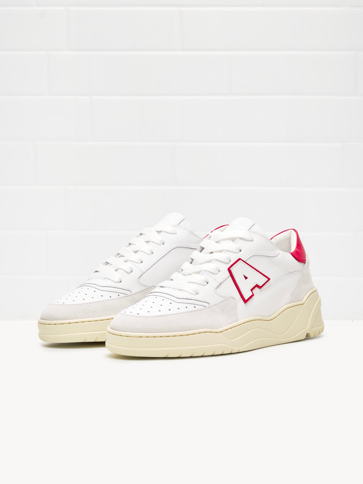 American White - Sneakers Woman Emmeuno Logo Explorer white red