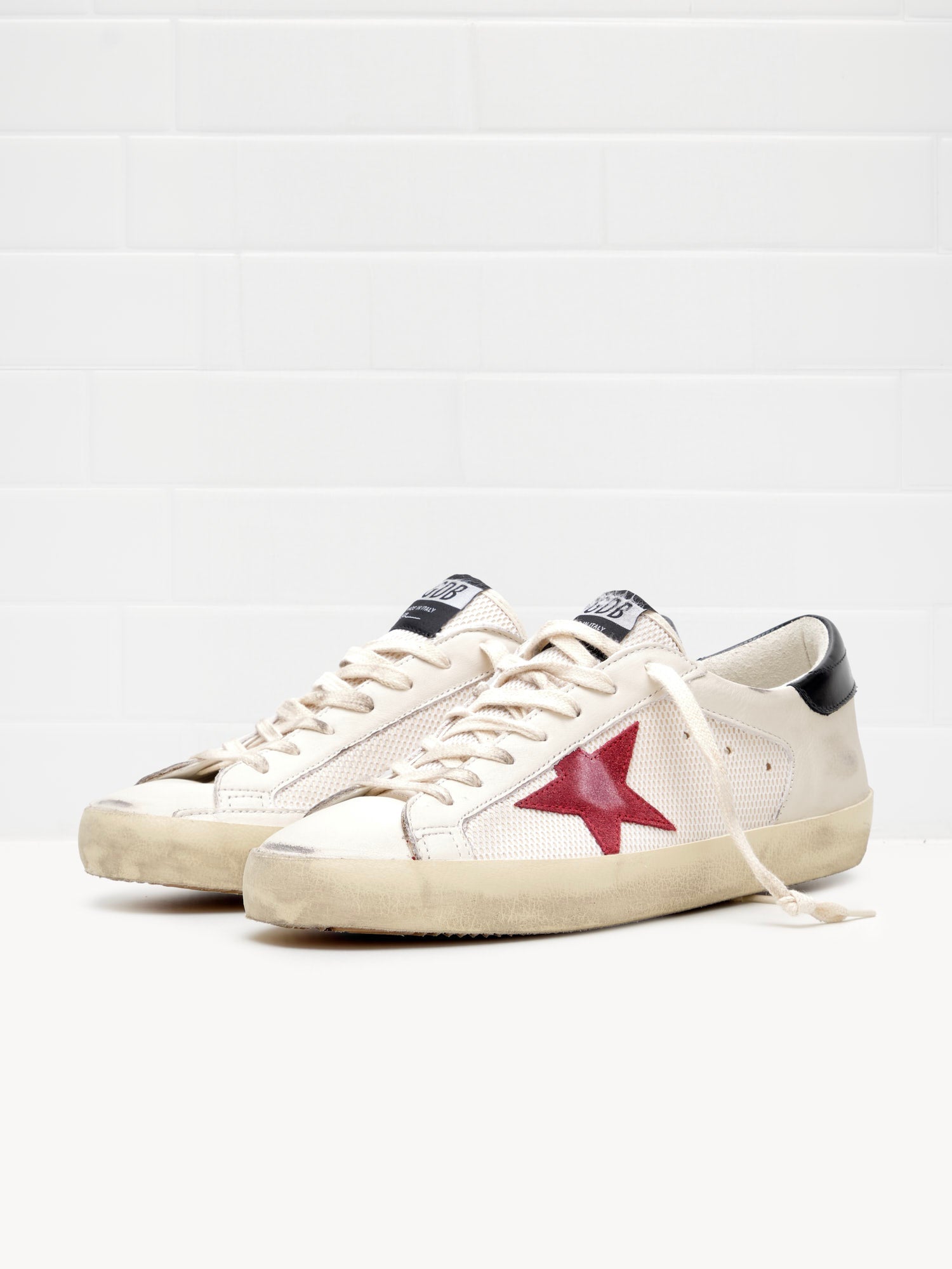 golden goose - Sneakers Super Star Double Quarter With List Man white red black