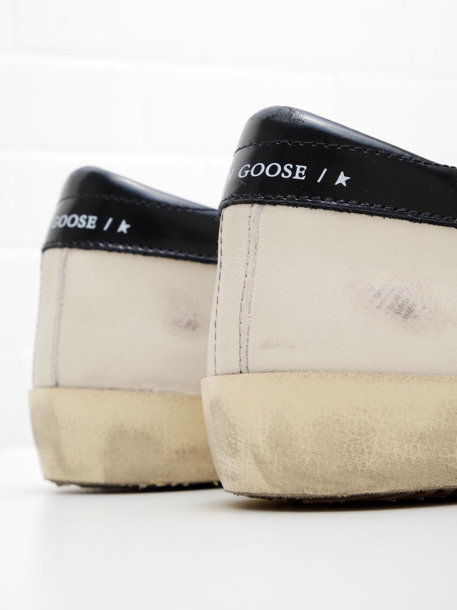 golden goose - Sneakers Super Star Double Quarter With List Man white red black