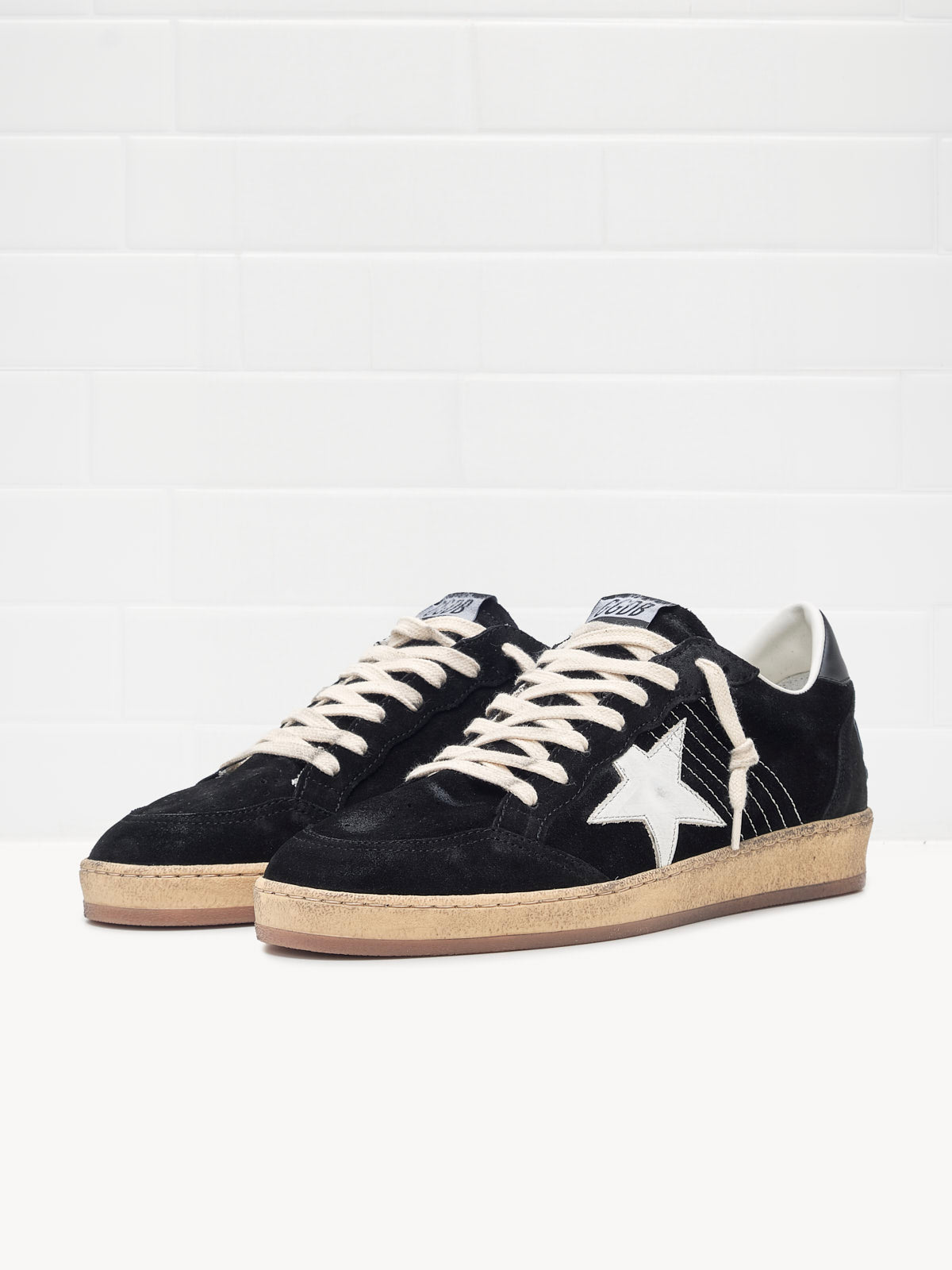 golden goose - Sneakers Ball Star Man suede black white