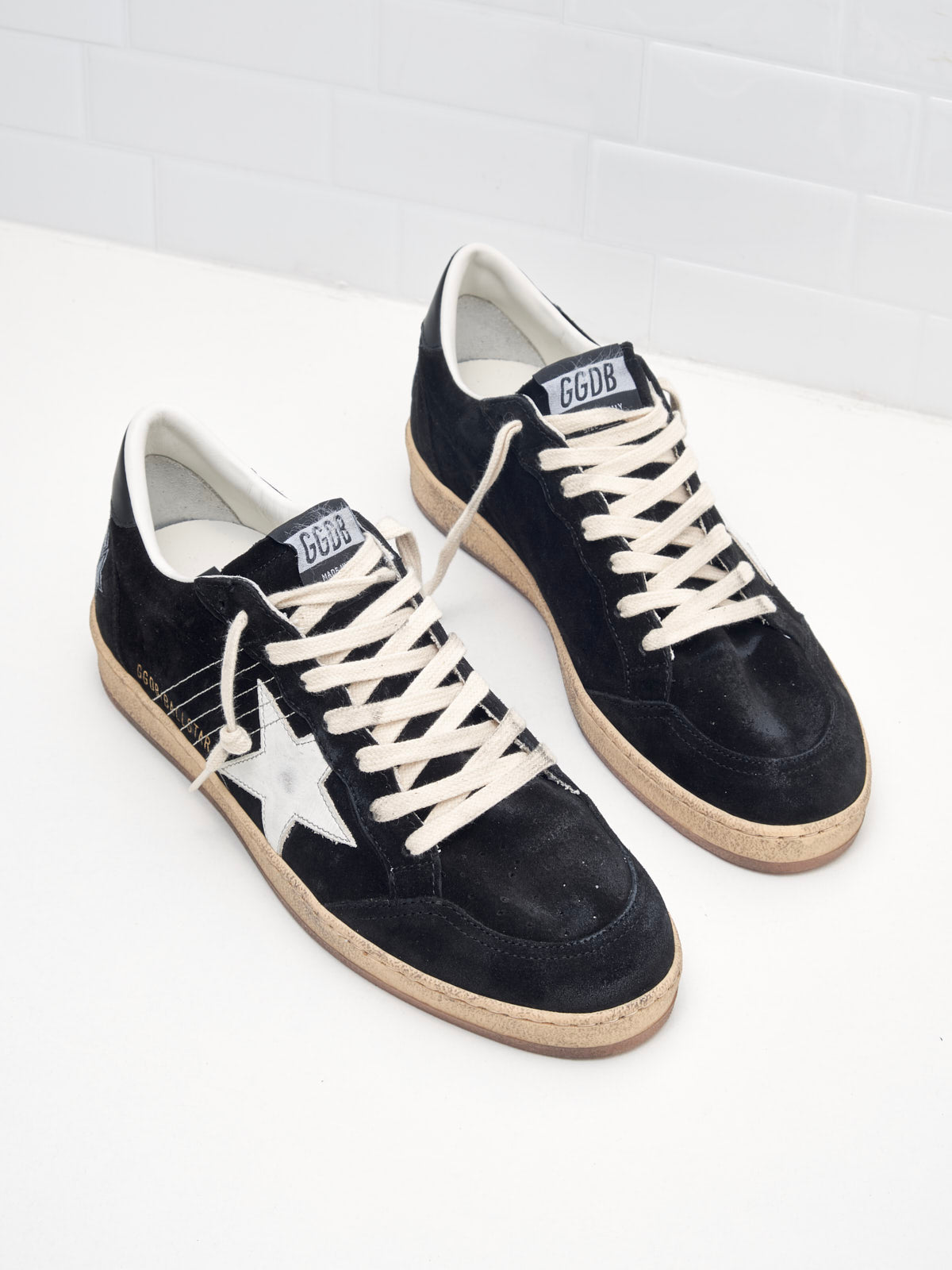 golden goose - Sneakers Ball Star Man suede black white