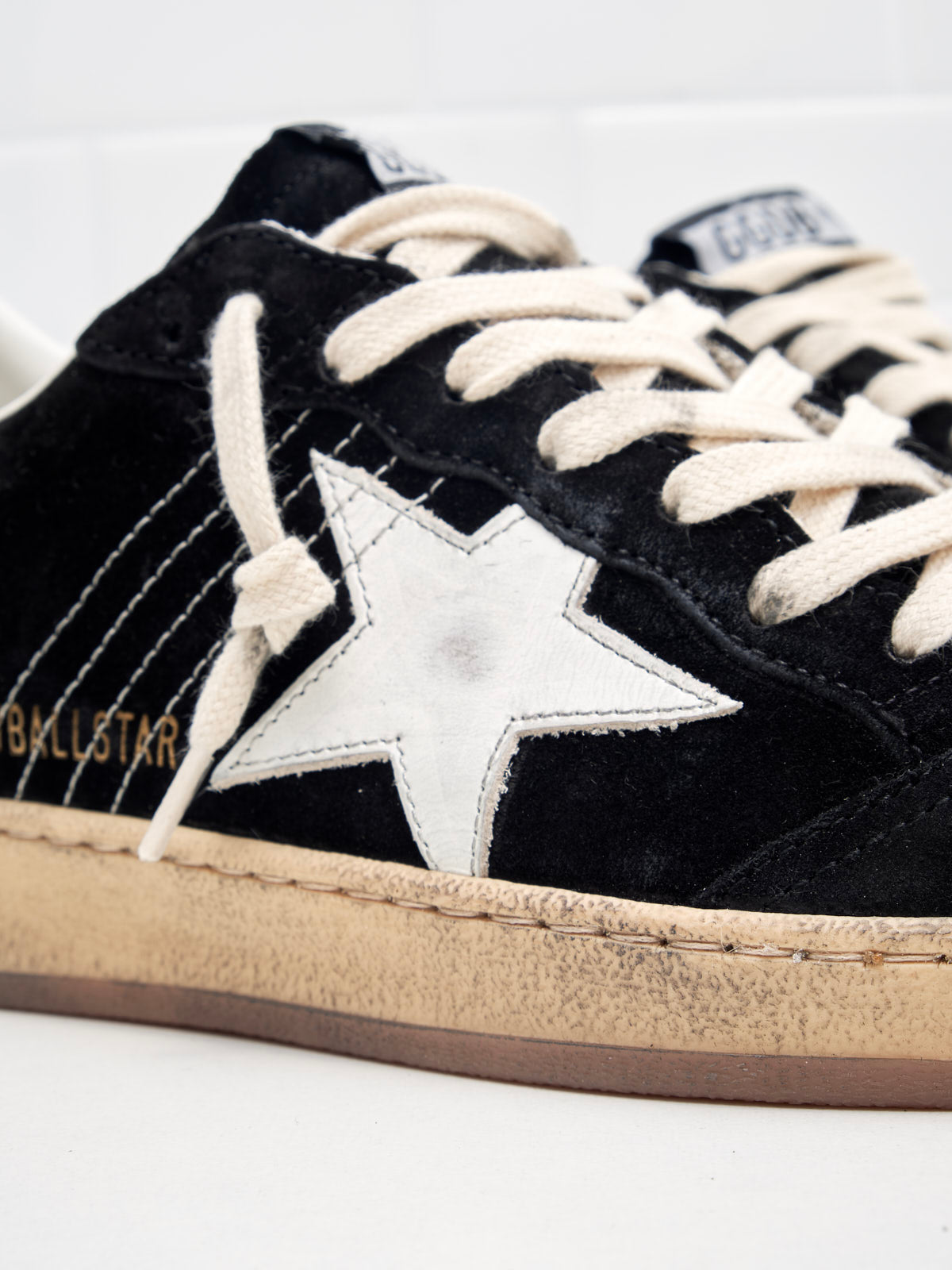 golden goose - Sneakers Ball Star Man suede black white