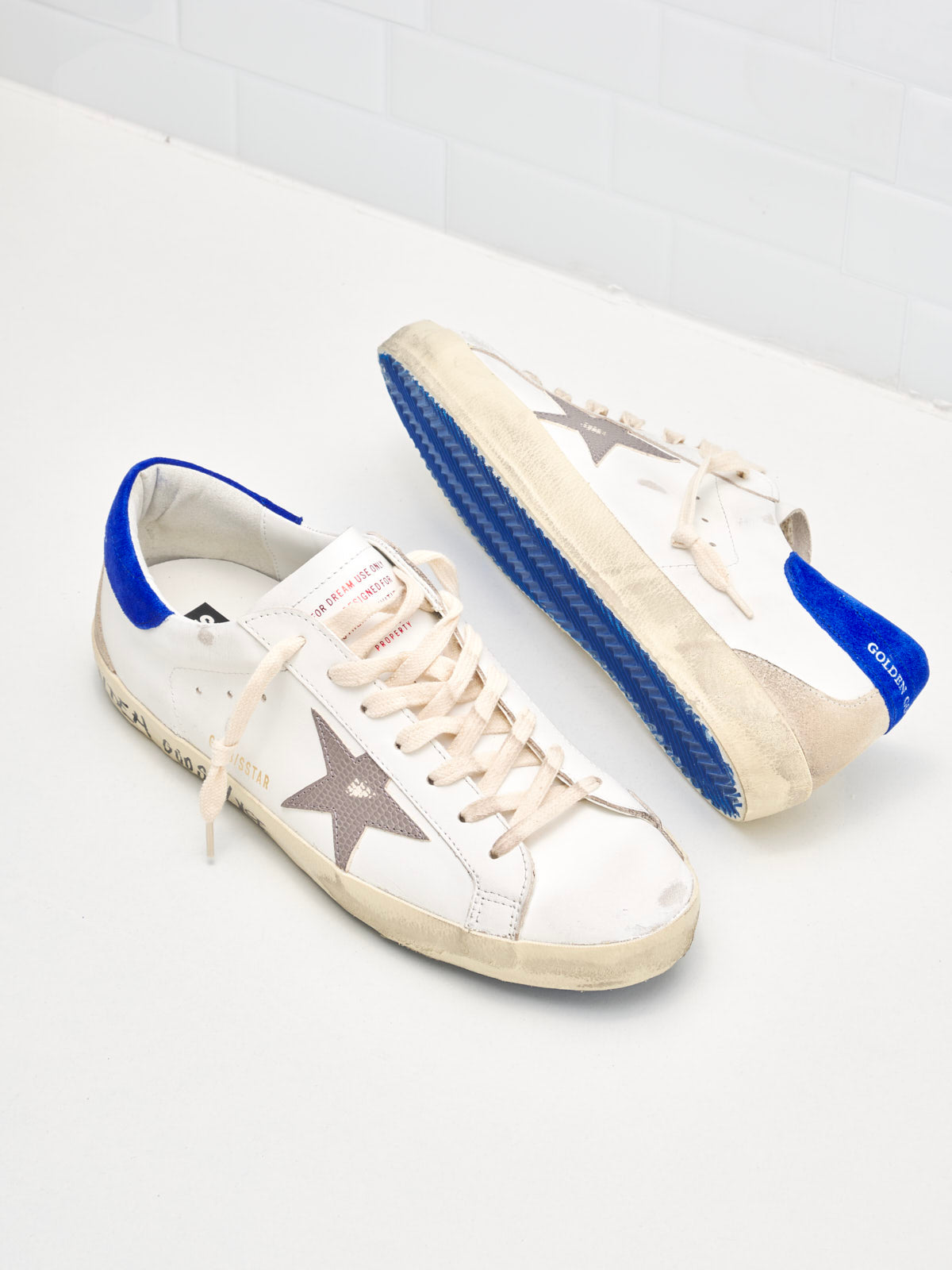 Golden Goose Super Star Man white beige bluette