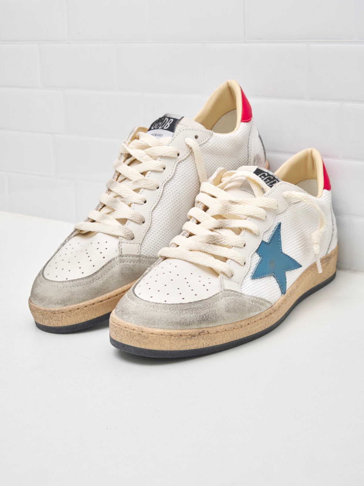 golden goose - Sneakers Ball Star Man white ice red teal
