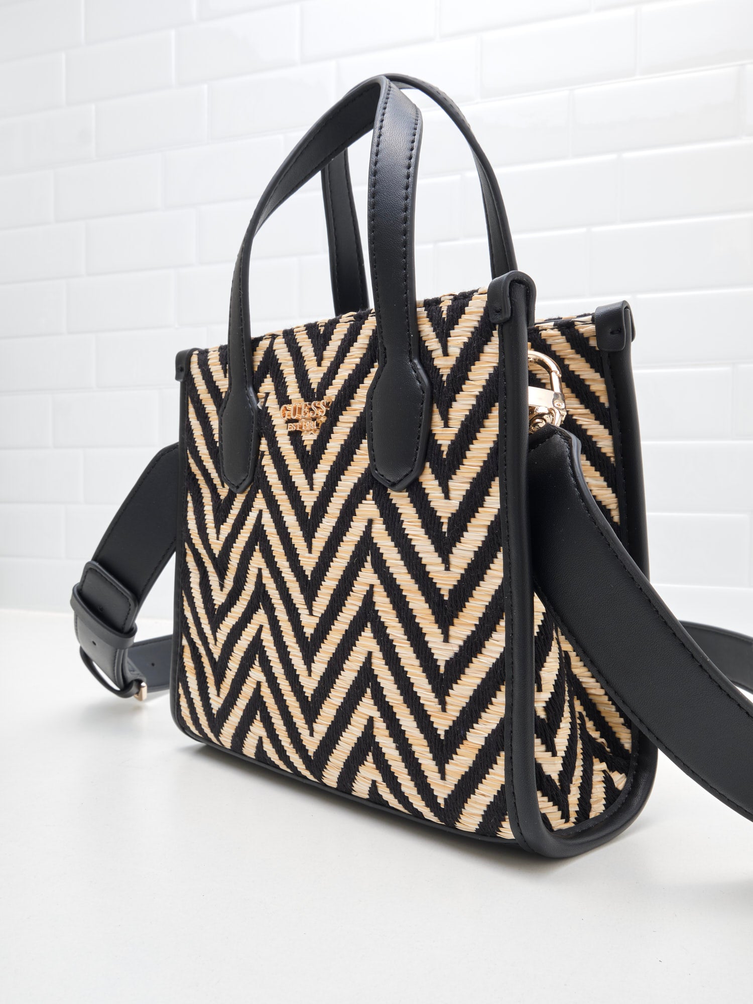 Guess - Borsa Silvana Mini 2 Compartment Tote black