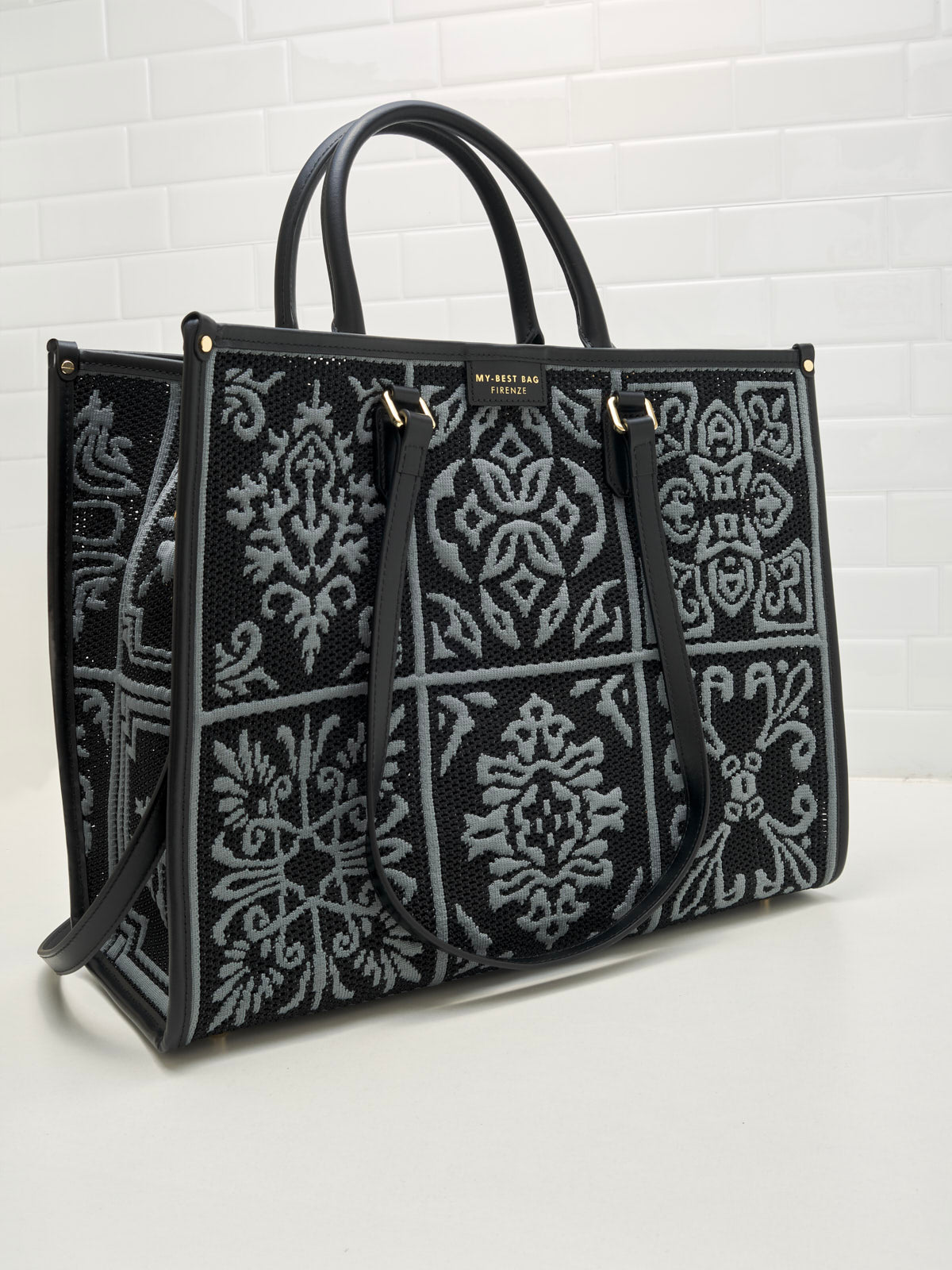 My Best Bag Firenze - Borsa Shopping Atena ossidiana grey 39cm