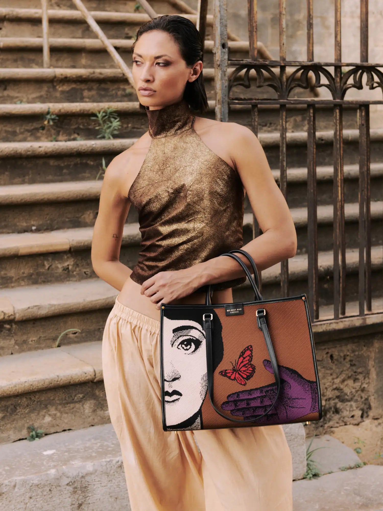 My Best Bag Firenze - Borsa Shopping Atena Butterfly 28cm