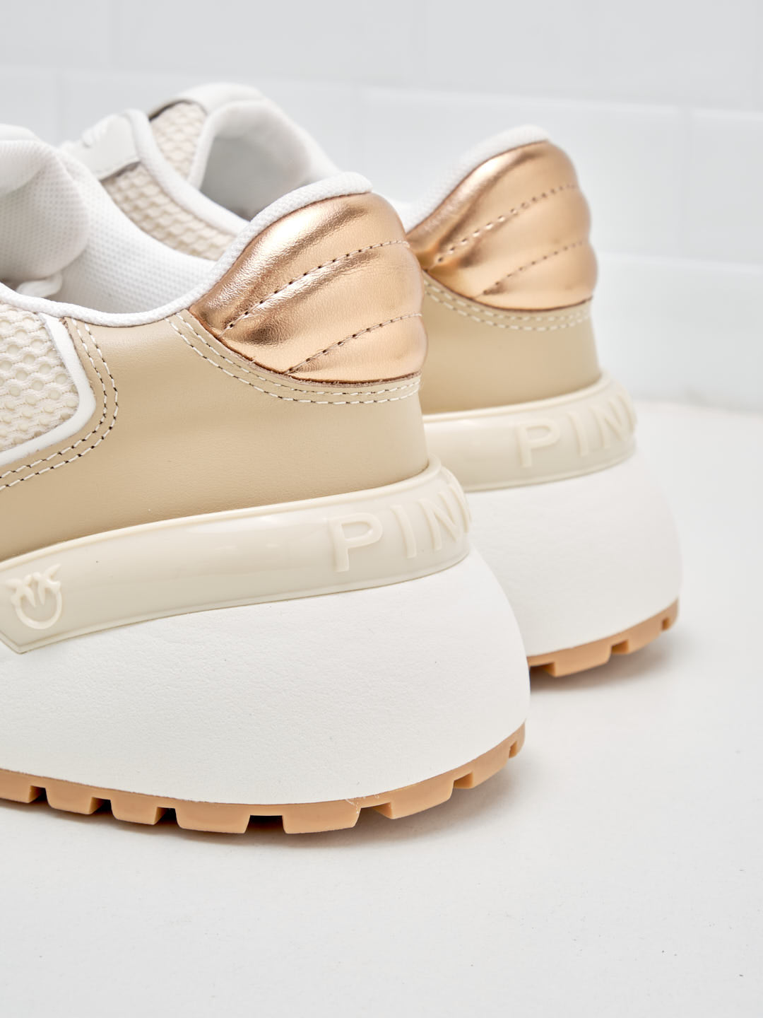 PINKO - Sneakers Chunky Laminate Logo white cipria