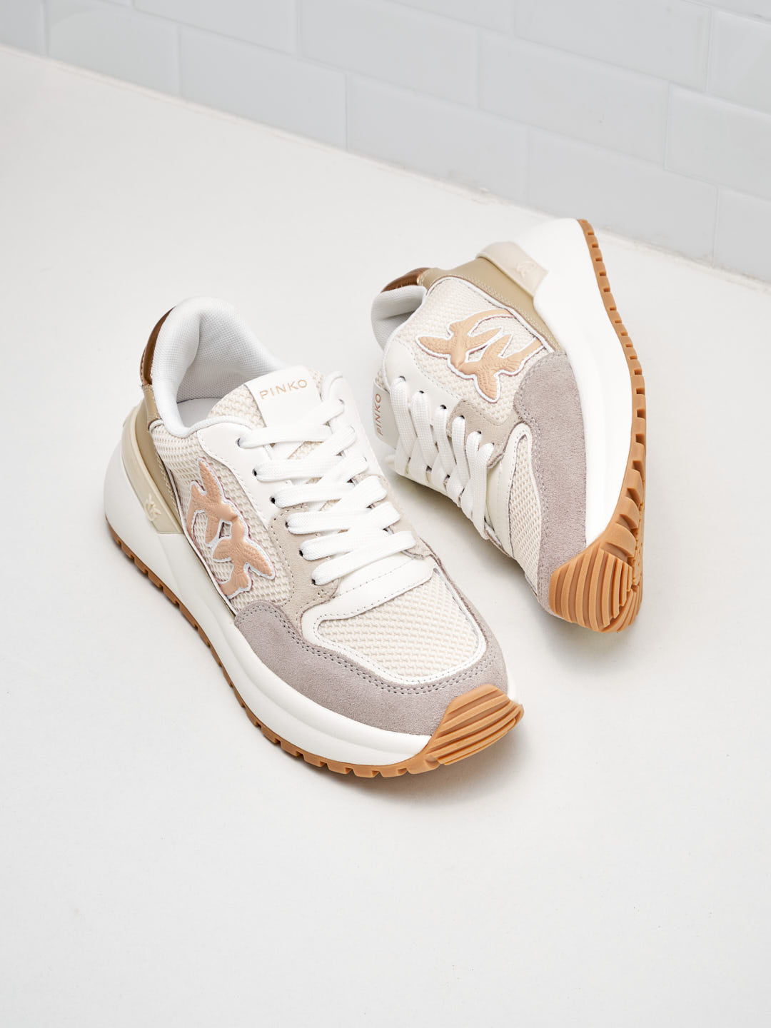 PINKO - Sneakers Chunky Laminate Logo white cipria