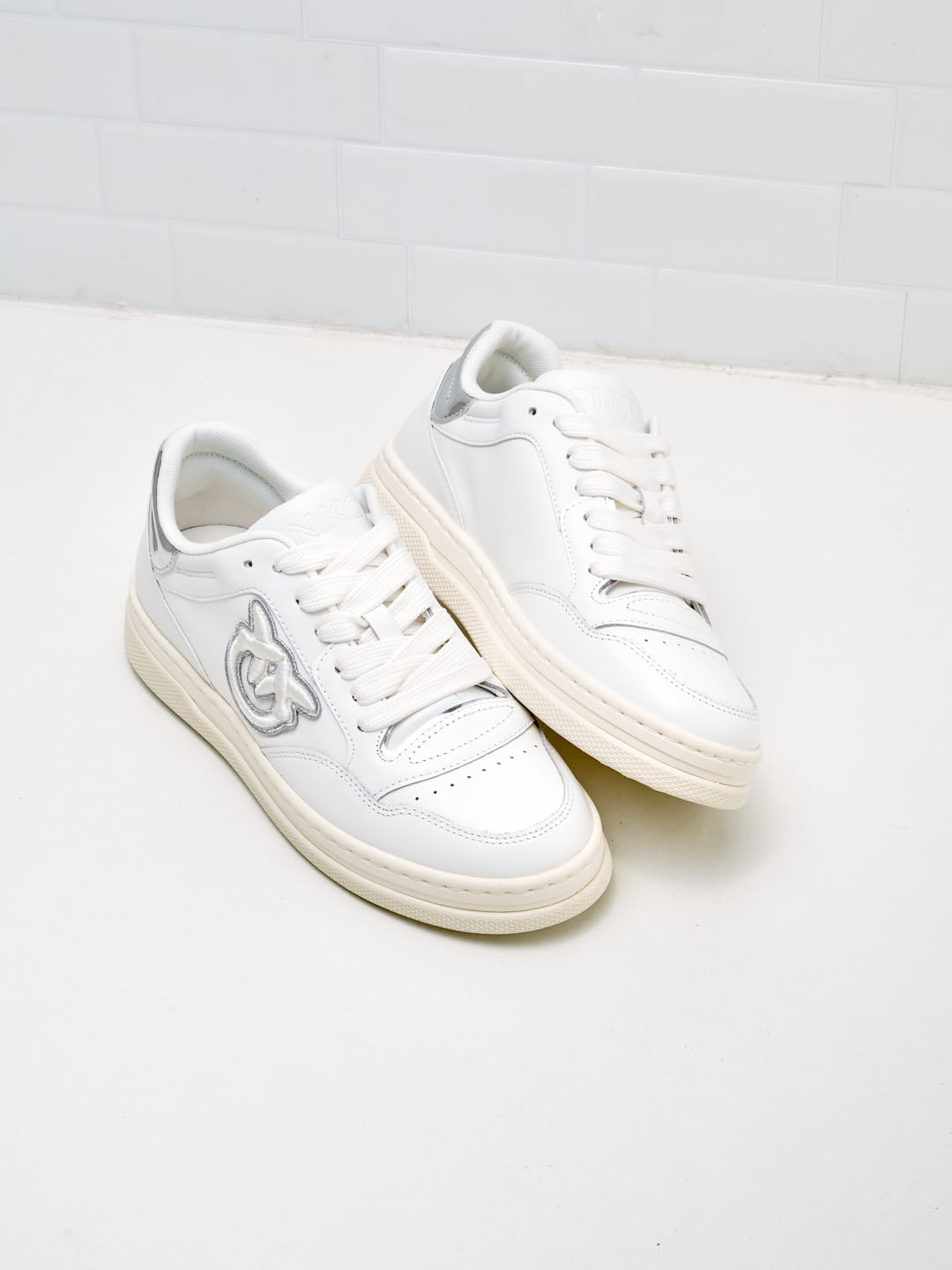 PINKO - Sneakers Mandy Logo white silver