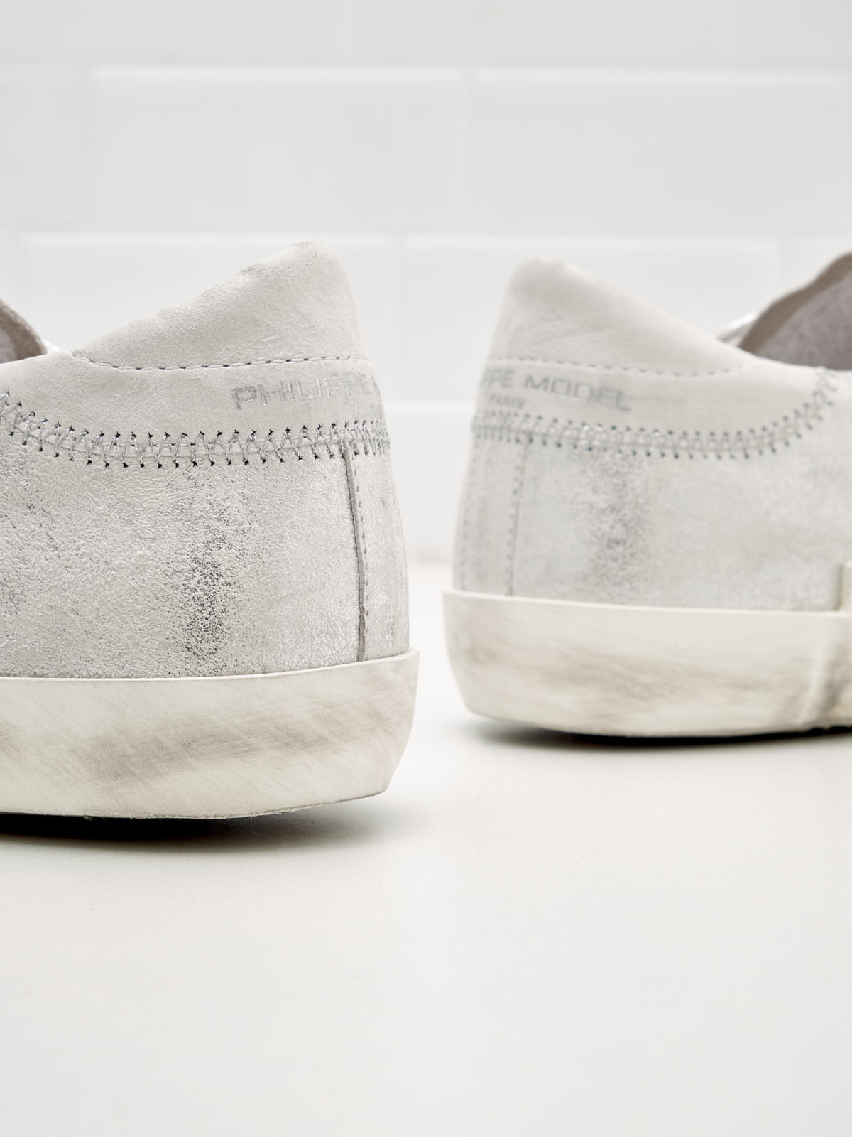 philippe model - Sneakers Donna Paris Pelle Argento
