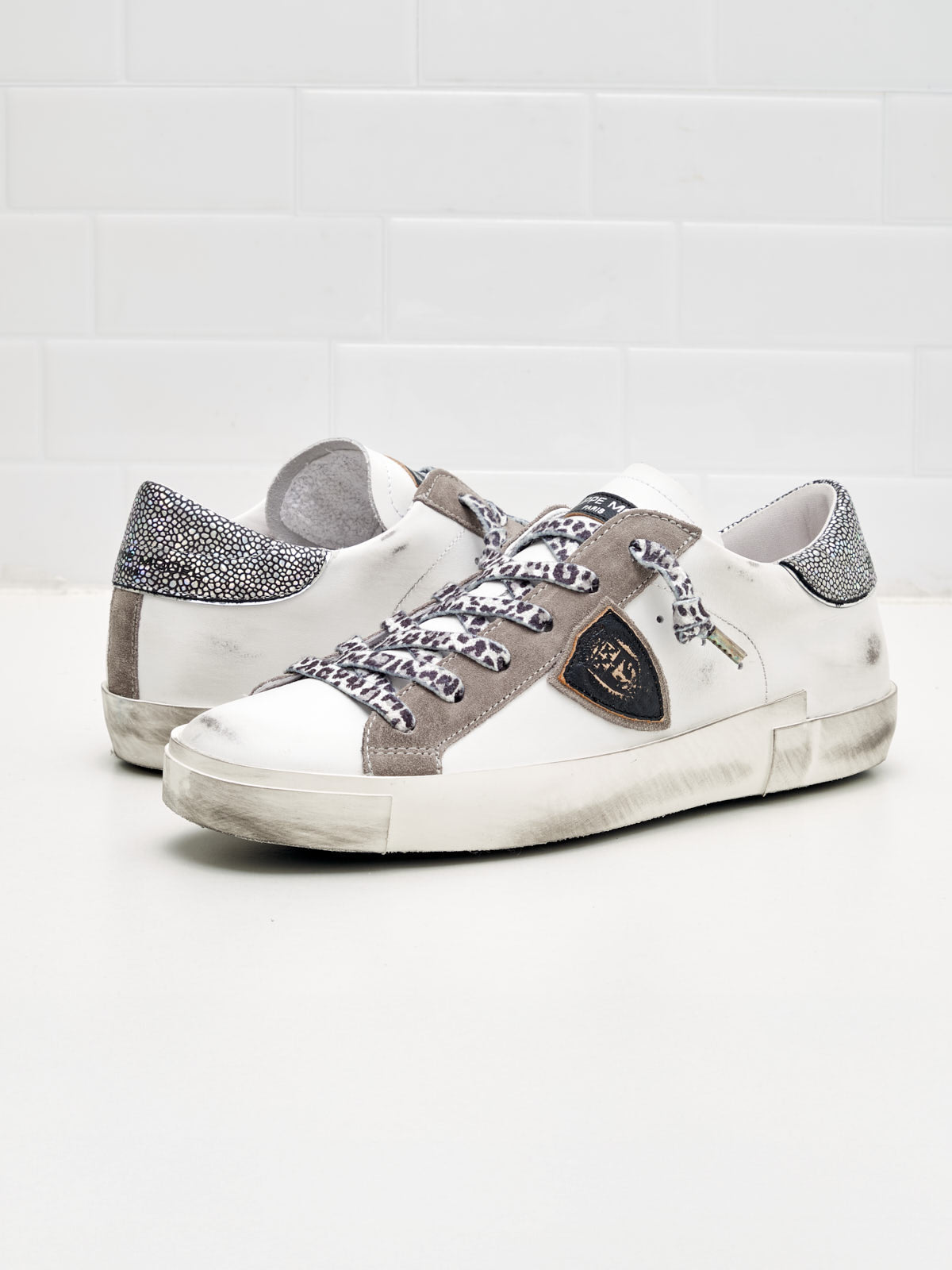 philippe model - Philippe Model Sneakers Donna Paris Bianco Nero Grigio Leopard