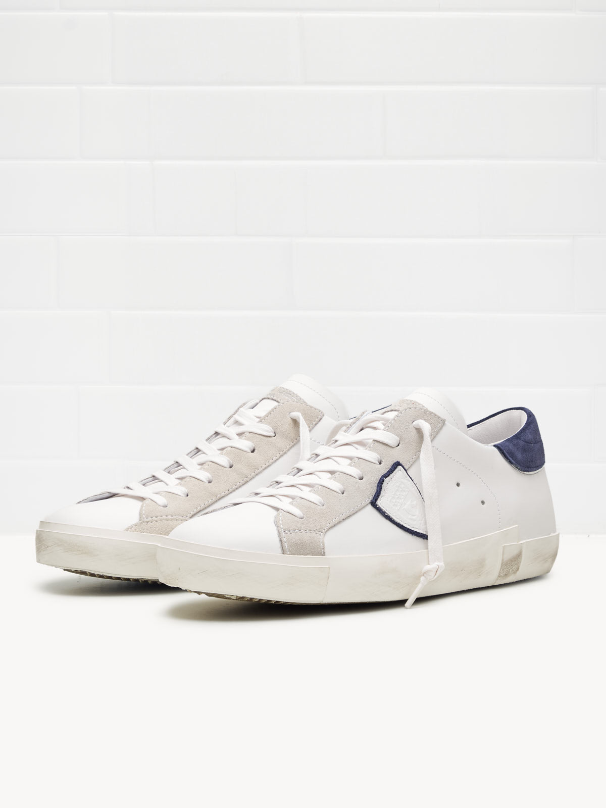 philippe model - Sneakers Uomo Paris Low Pelle Bianco Blu