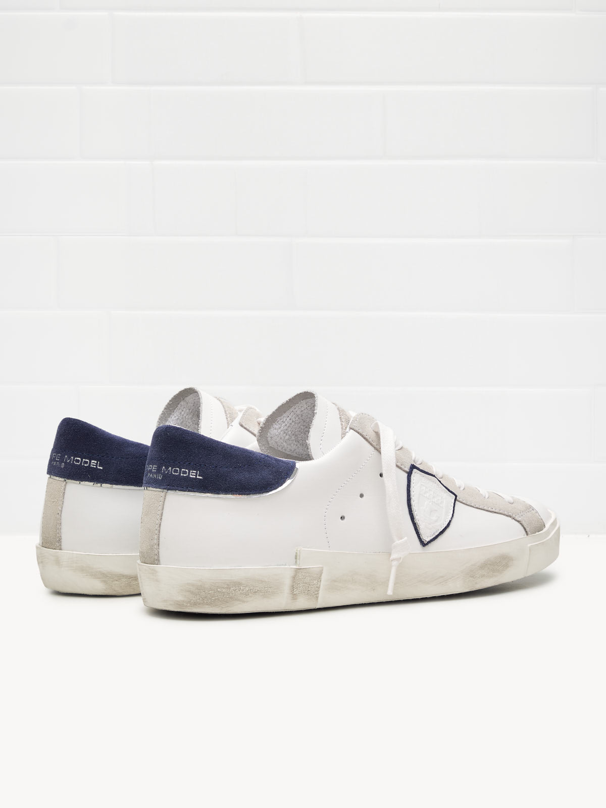 philippe model - Sneakers Uomo Paris Low Pelle Bianco Blu