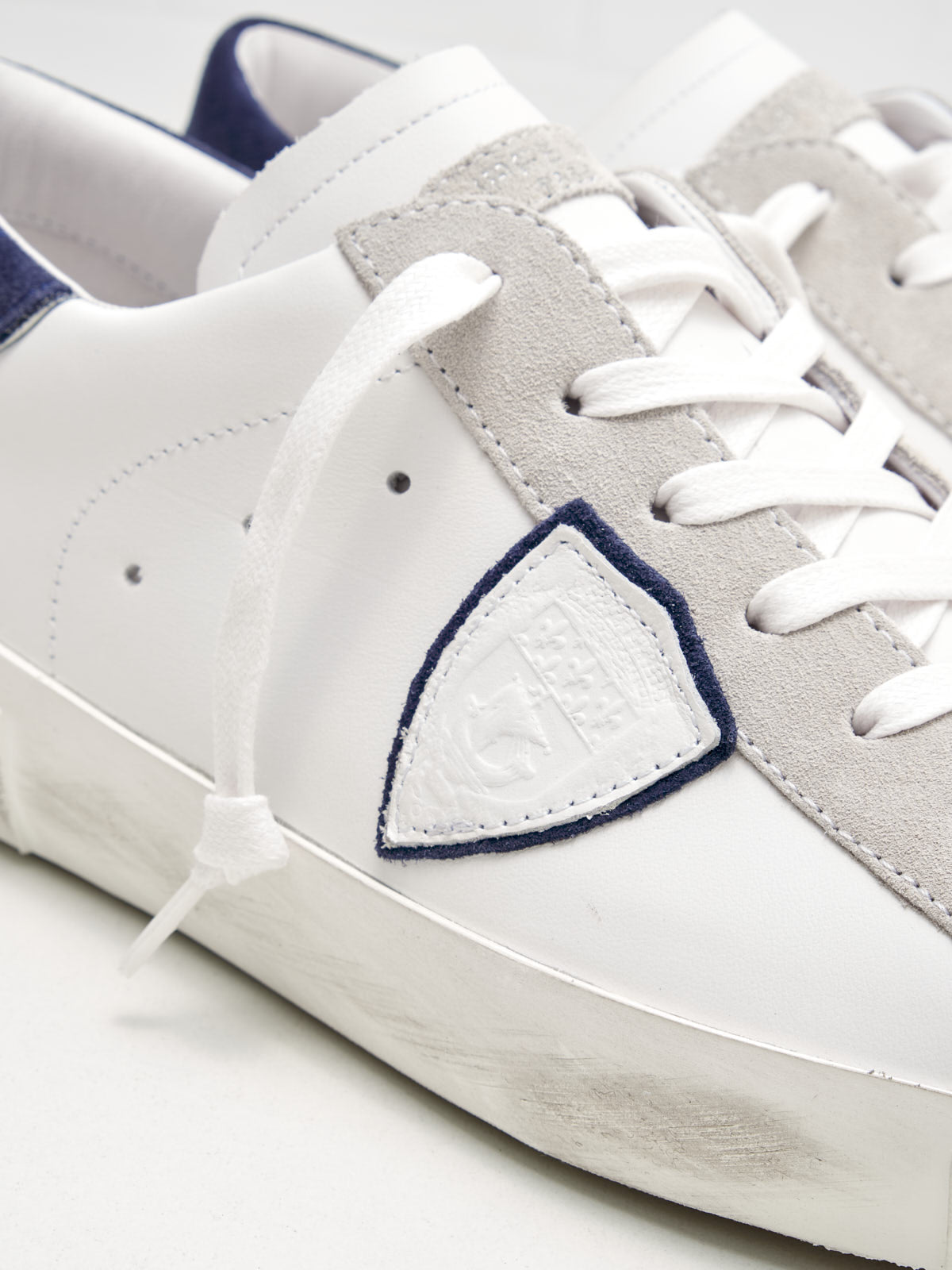philippe model - Sneakers Uomo Paris Low Pelle Bianco Blu
