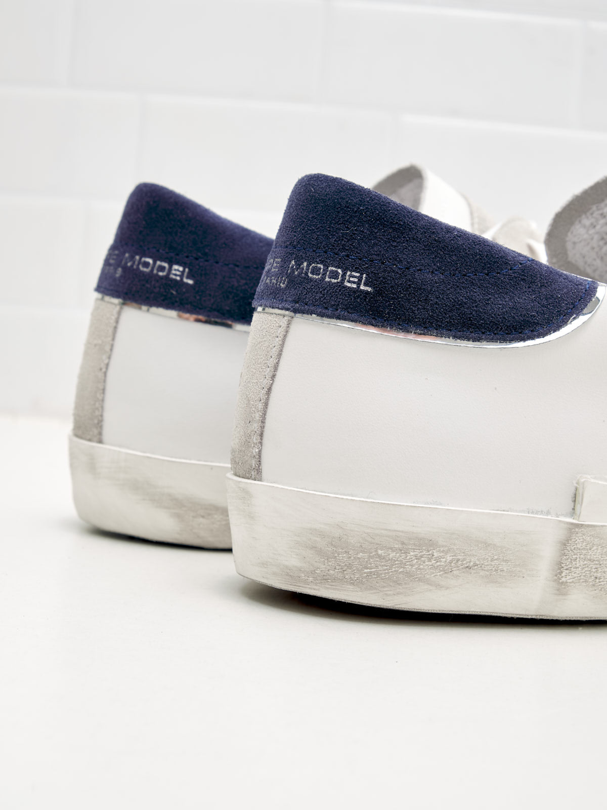 philippe model - Sneakers Uomo Paris Low Pelle Bianco Blu