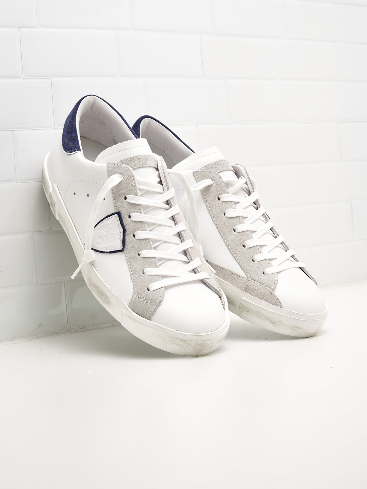 philippe model - Sneakers Uomo Paris Low Pelle Bianco Blu