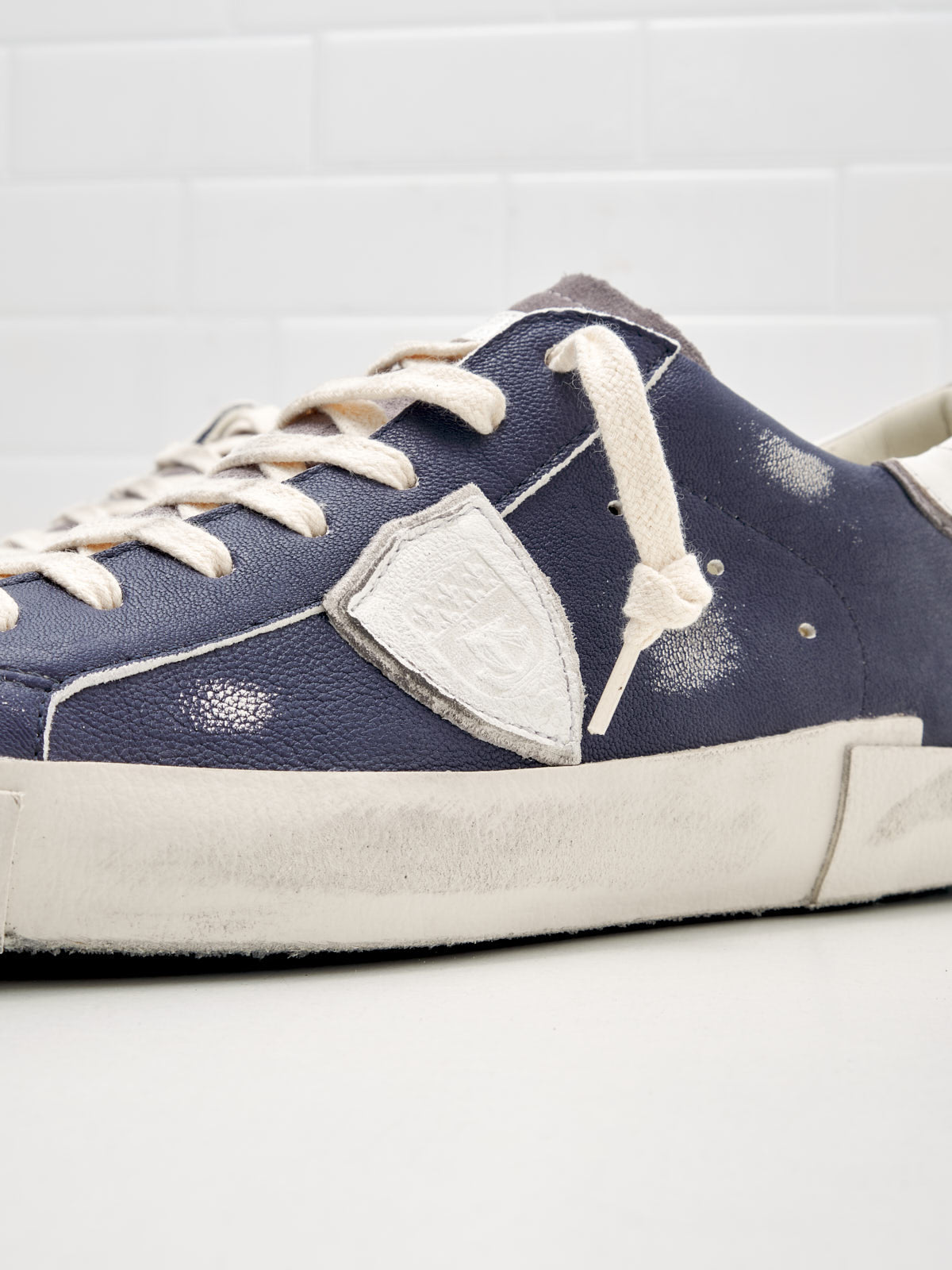 philippe model - Sneakers Uomo Paris Vintage Pelle Blu Grigio