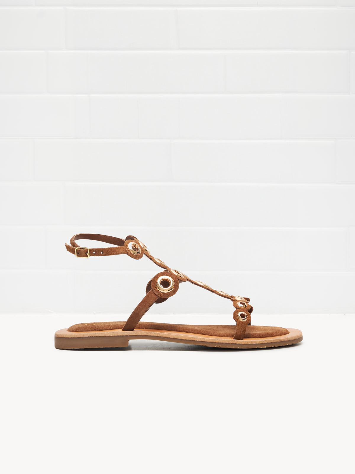 Tosca Blu - Sandali River Woman cuoio gold studs