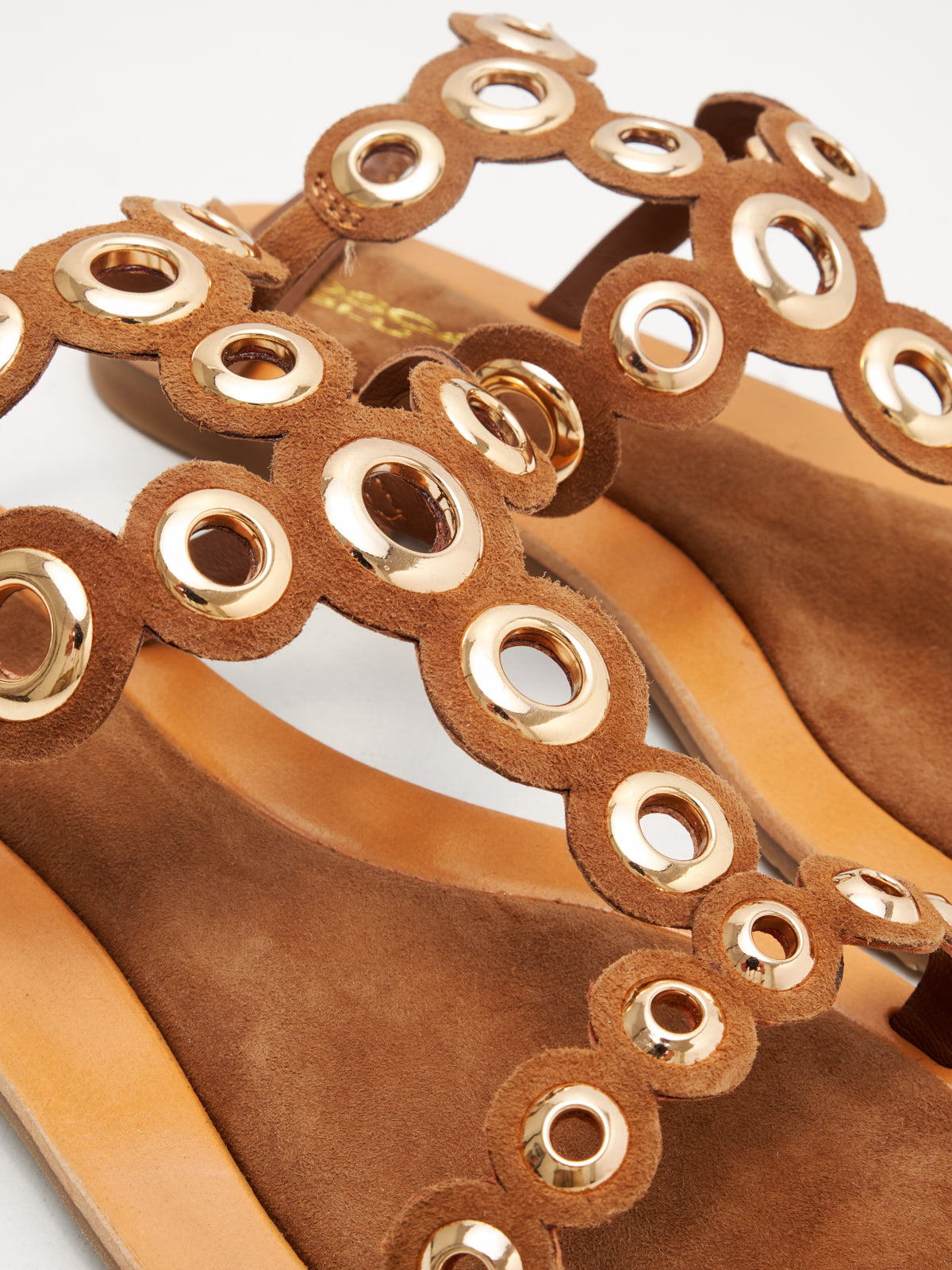 Tosca Blu - Sandali River Woman cuoio gold studs