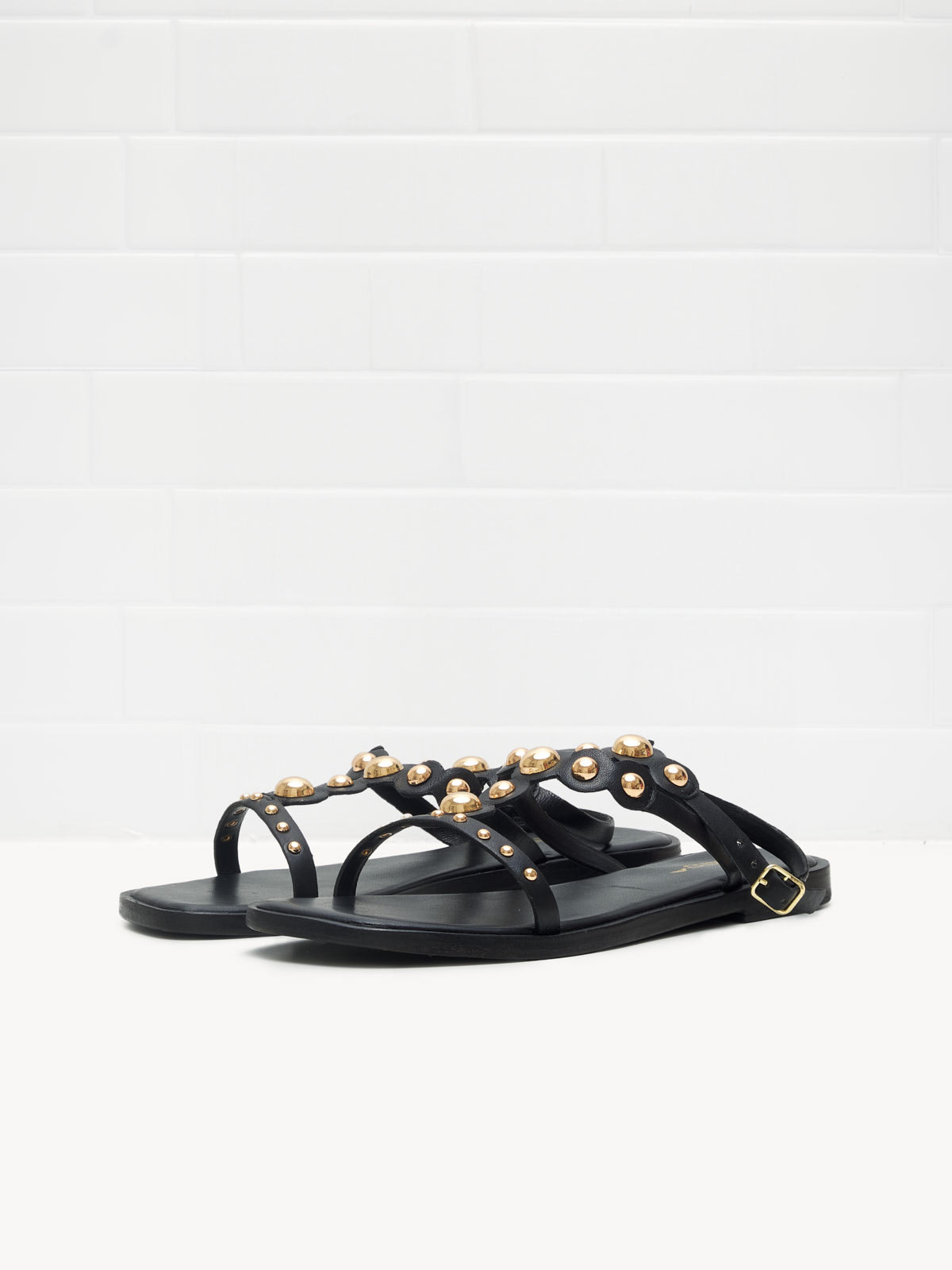 Tosca Blu - Sandali River Woman black gold studs