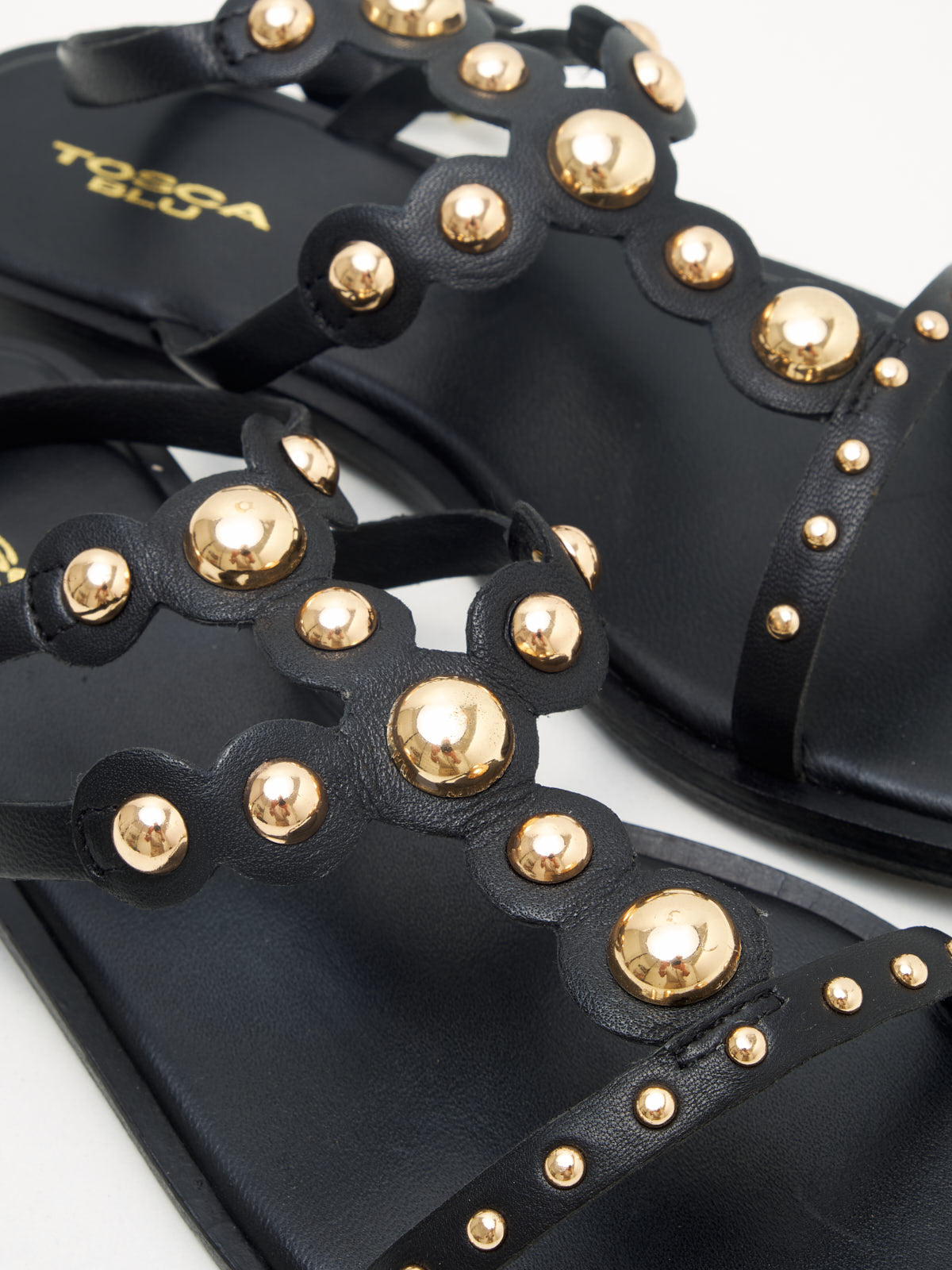 Tosca Blu - Sandali River Woman black gold studs