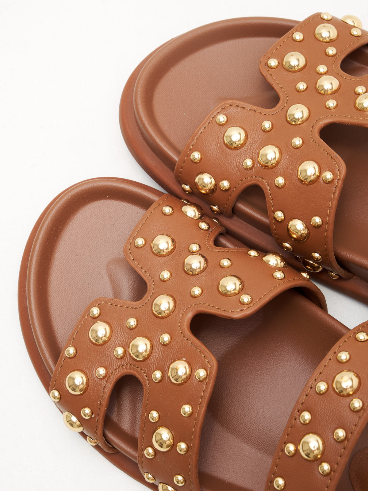 Tosca Blu - Slipper Woman cognac gold studs
