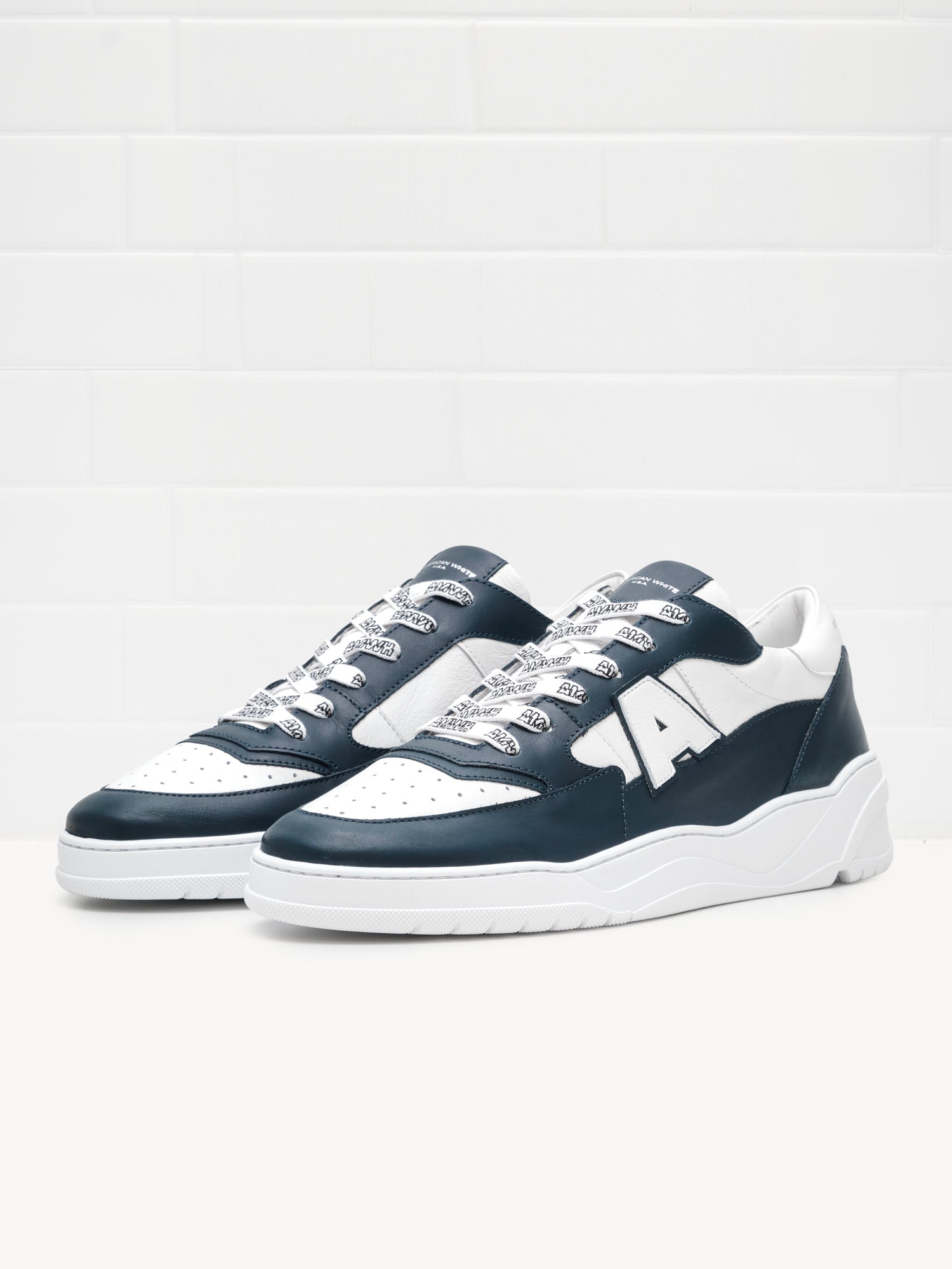 American White - Sneakers Man Emmeuno Logo Bicolor blue white 