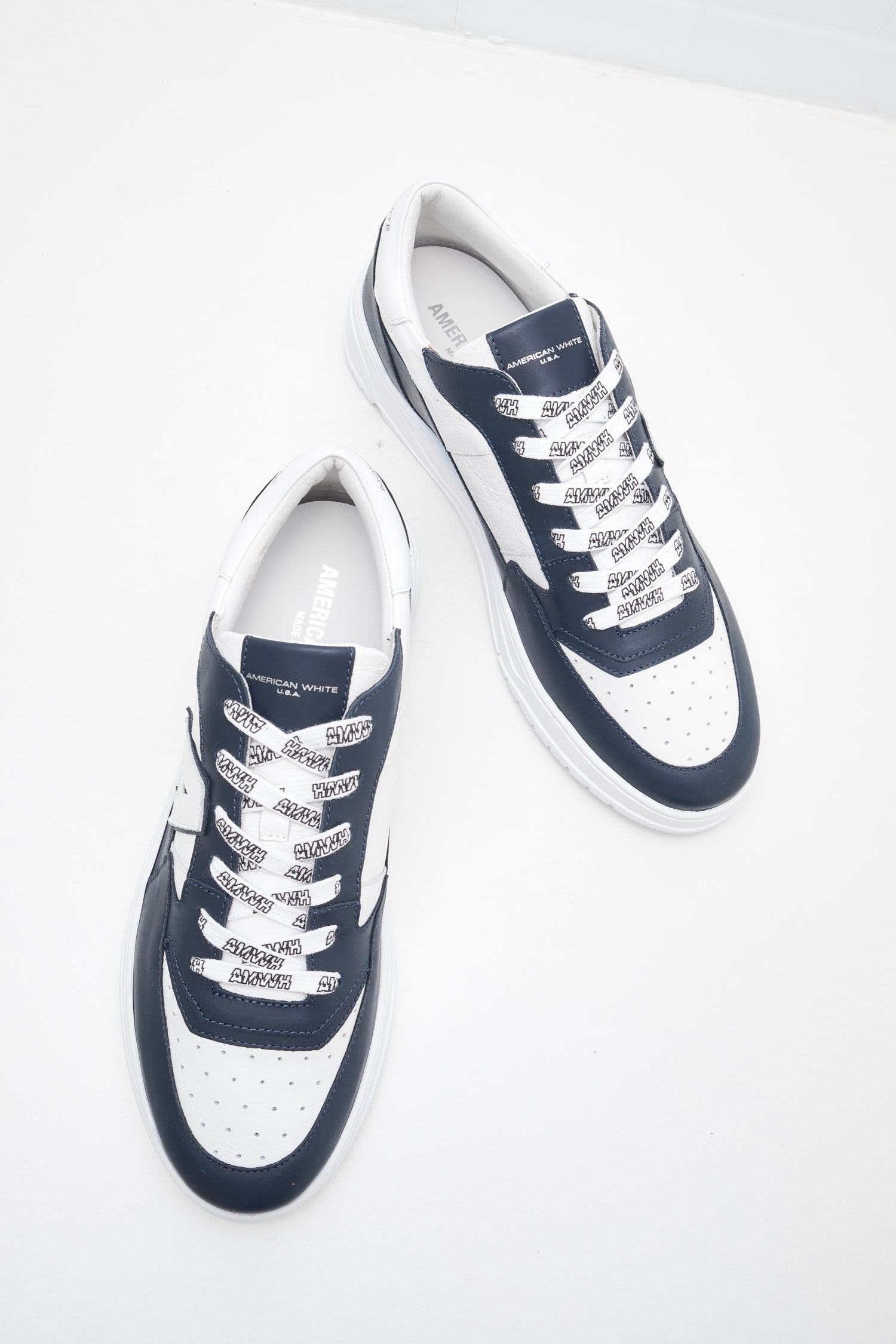 American White - Sneakers Man Emmeuno Logo Bicolor blue white 