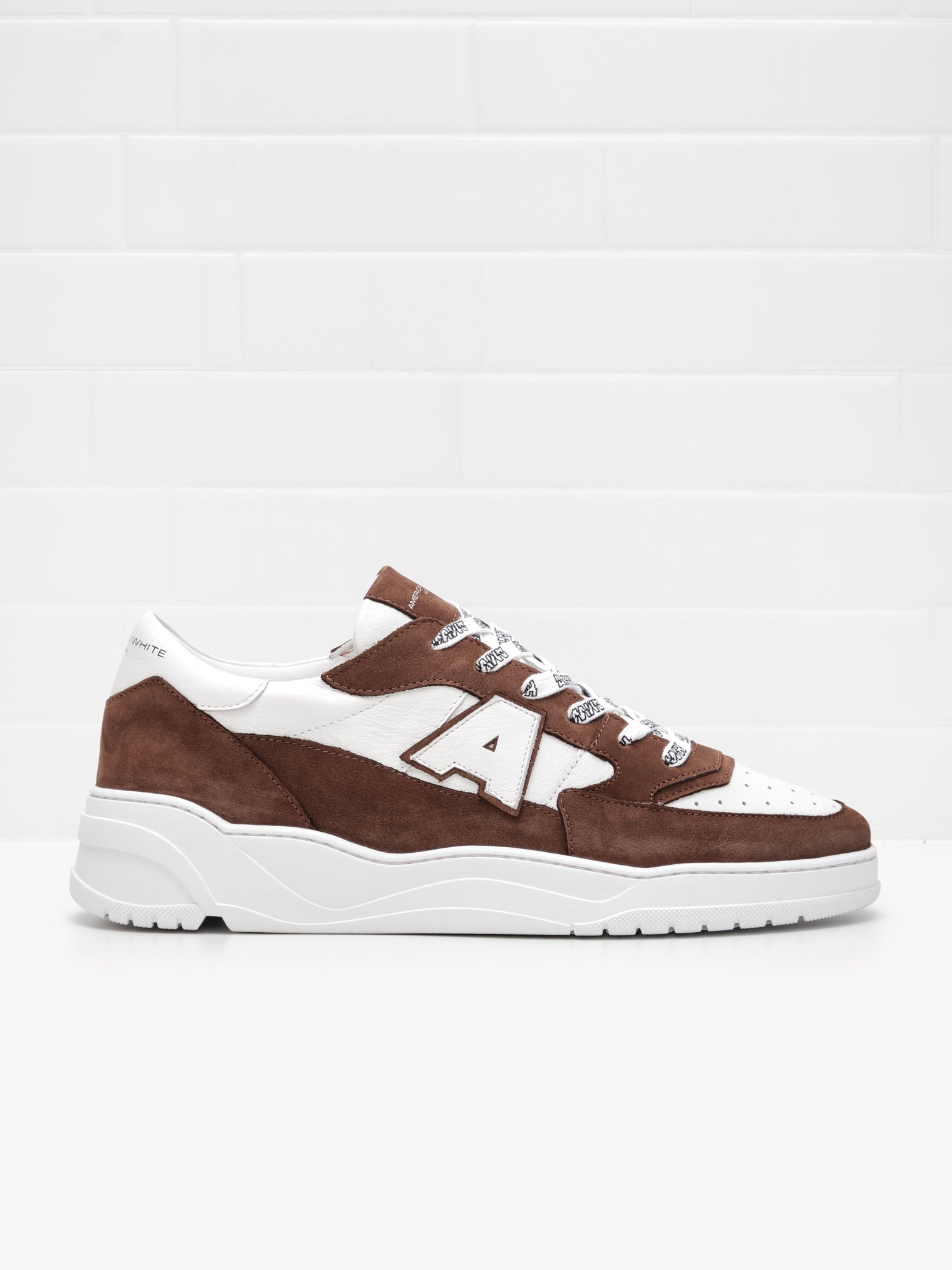 American White - Sneakers Man Emmeuno Logo Bicolor chocolate white 