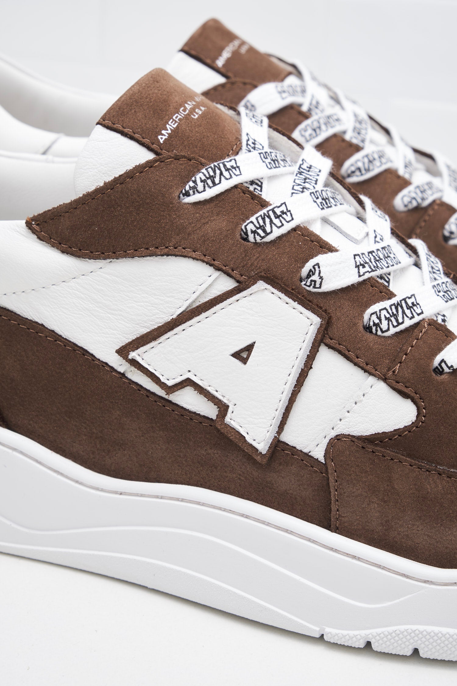 American White - Sneakers Man Emmeuno Logo Bicolor chocolate white 