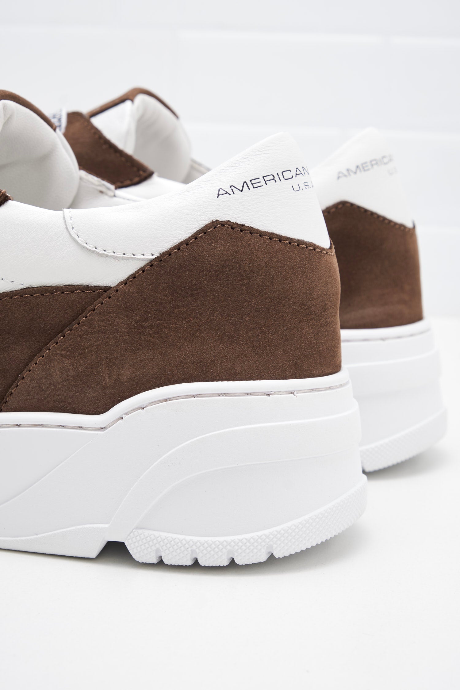 American White - Sneakers Man Emmeuno Logo Bicolor chocolate white 