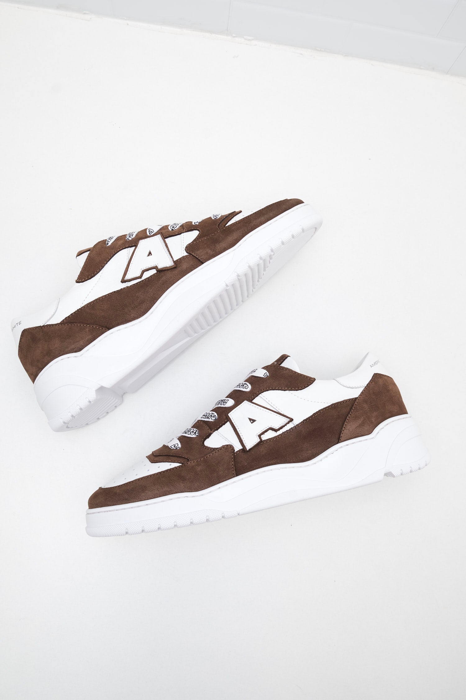 American White - Sneakers Man Emmeuno Logo Bicolor chocolate white 