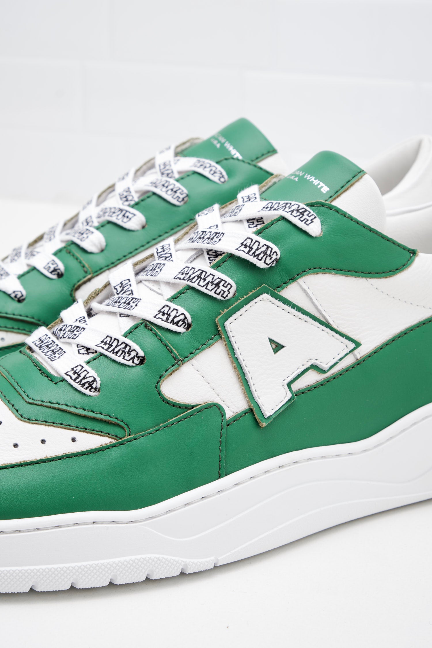 American White - Sneakers Man Emmeuno Logo Bicolor green white 