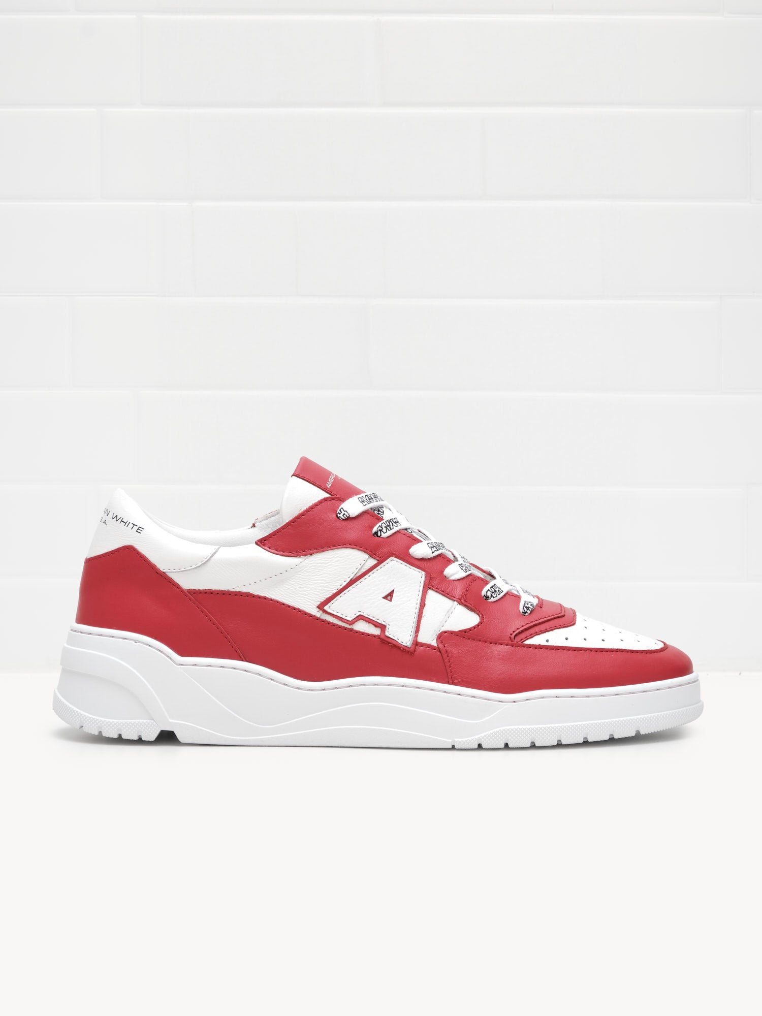 American White - Sneakers Man Emmeuno Logo Bicolor red white 