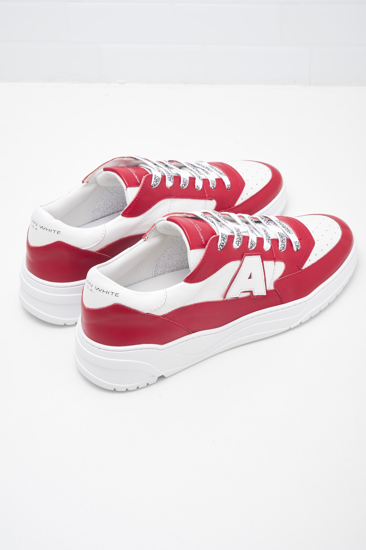 American White - Sneakers Man Emmeuno Logo Bicolor rouge white 