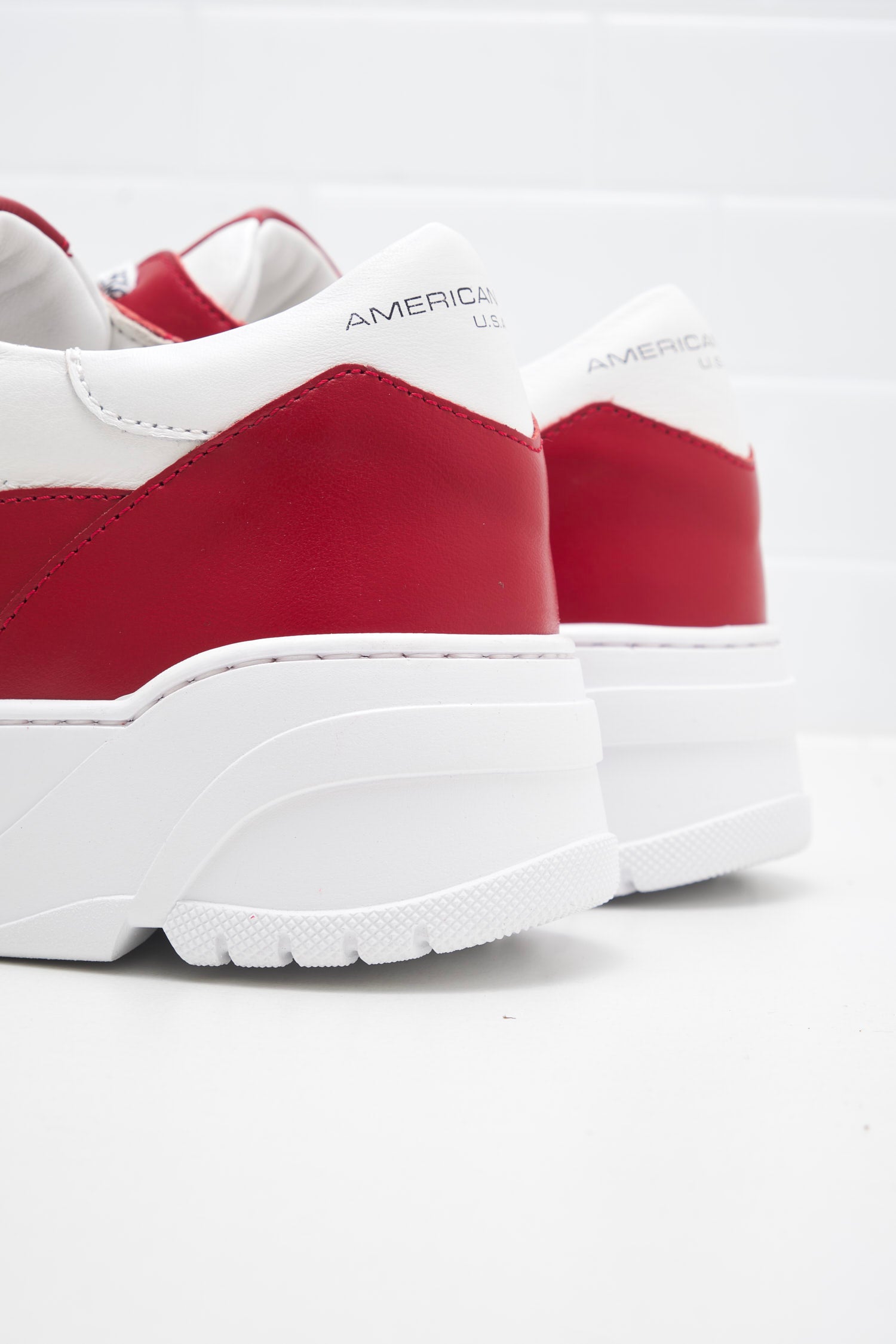 American White - Sneakers Man Emmeuno Logo Bicolor rouge white 