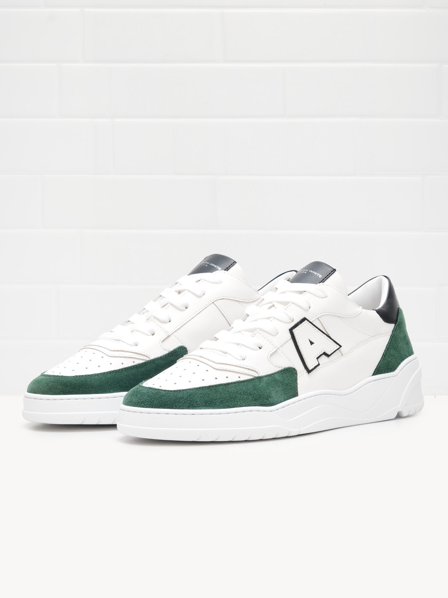 American White - Sneakers Man Emmeuno Logo Explorer white green black 