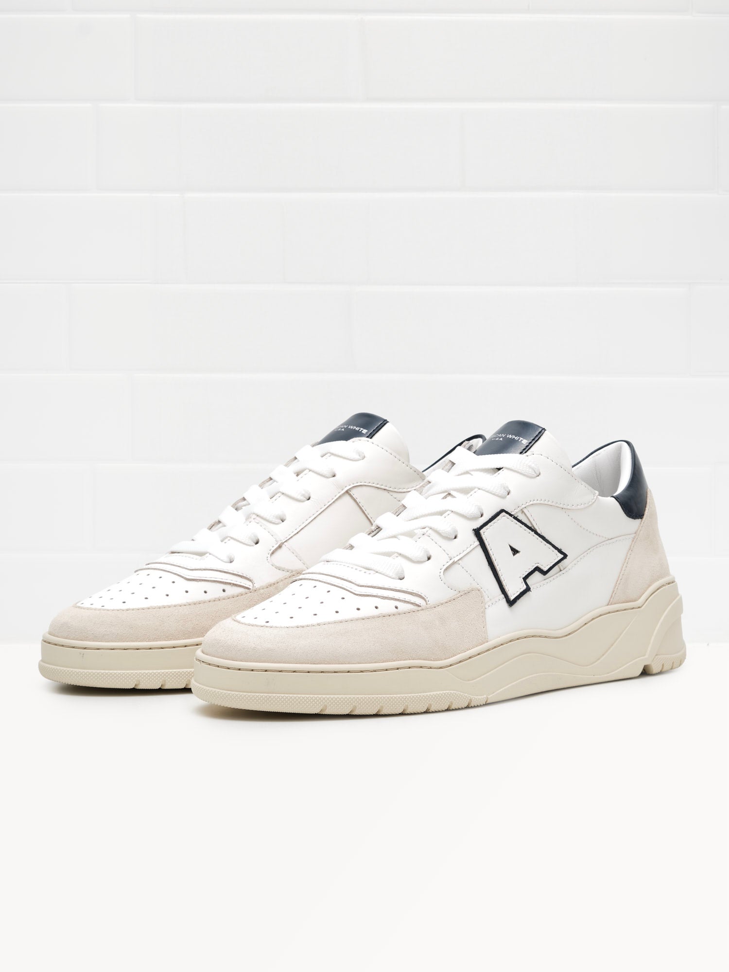 American White - Sneakers Man Emmeuno Logo Explorer white dark blue 