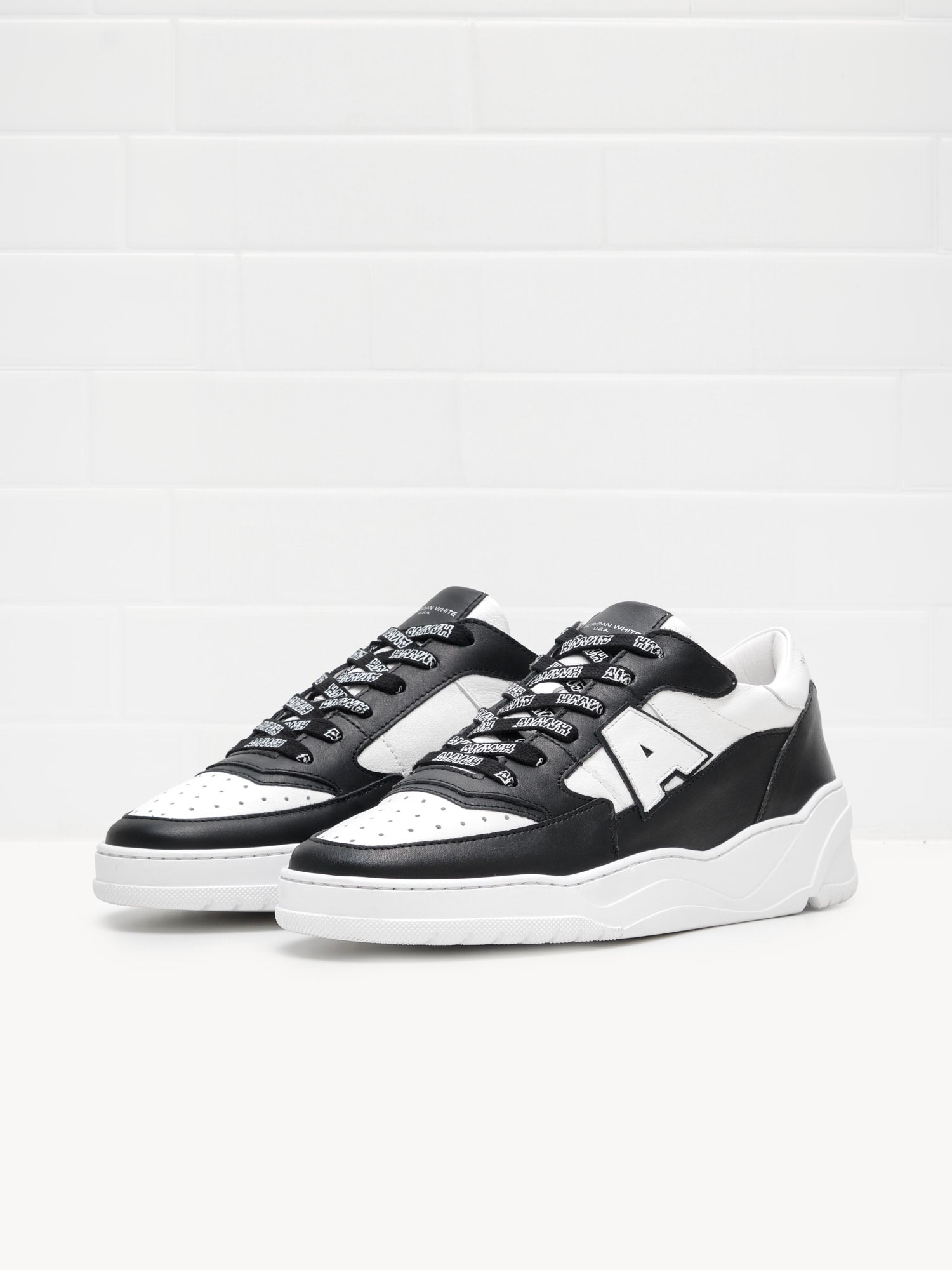 American White - Sneakers Woman Emmeuno Logo Bicolor black white 