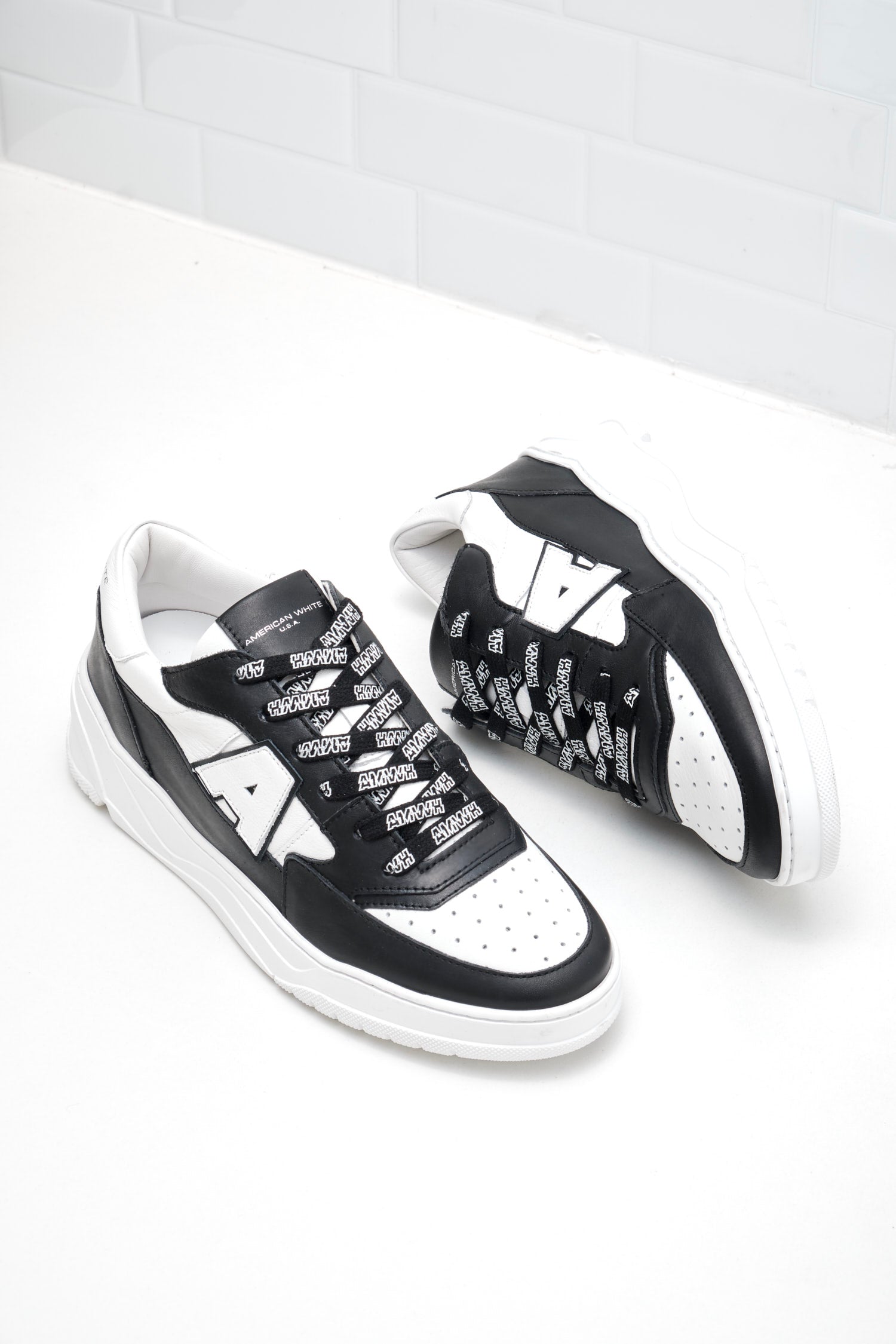 American White - Sneakers Woman Emmeuno Logo Bicolor black white 