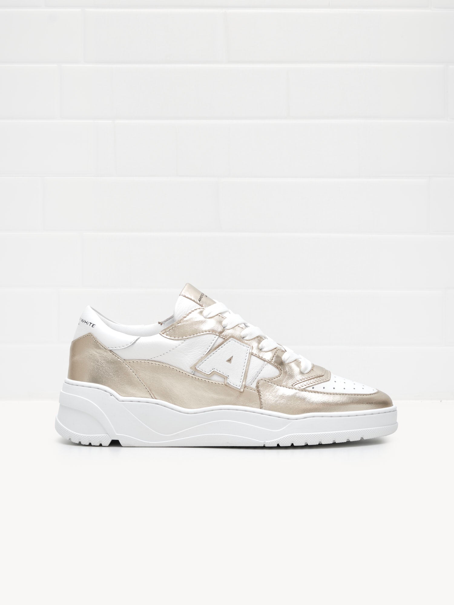 American White - Sneakers Woman Emmeuno Logo Bicolor gold white 