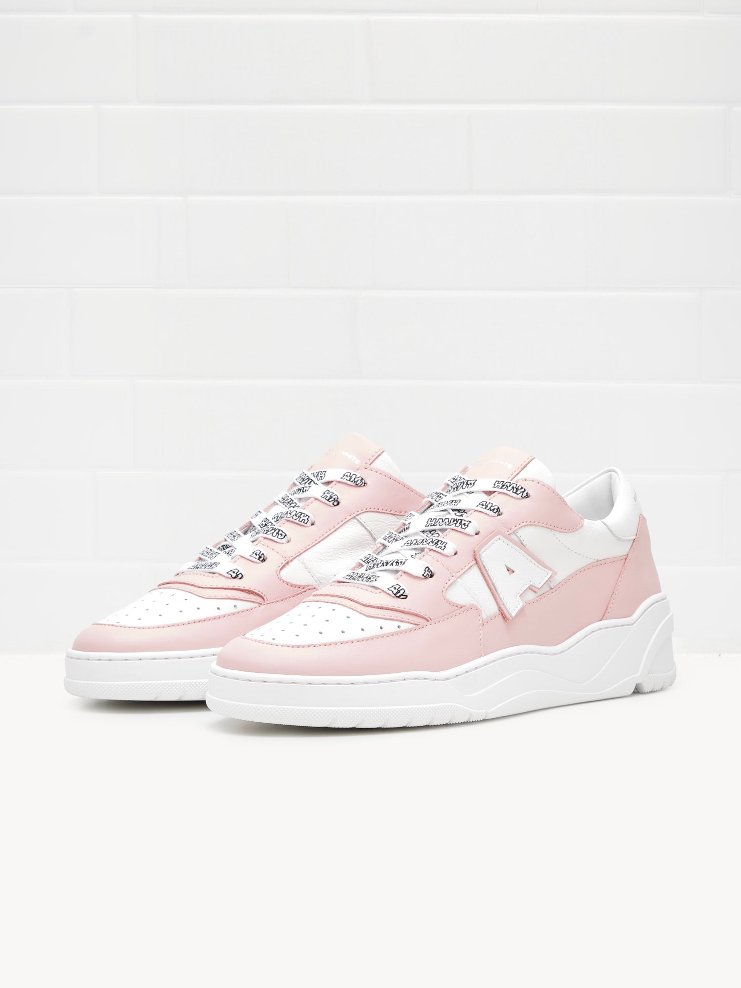 American White - Sneakers Woman Emmeuno Logo Bicolor pink white 