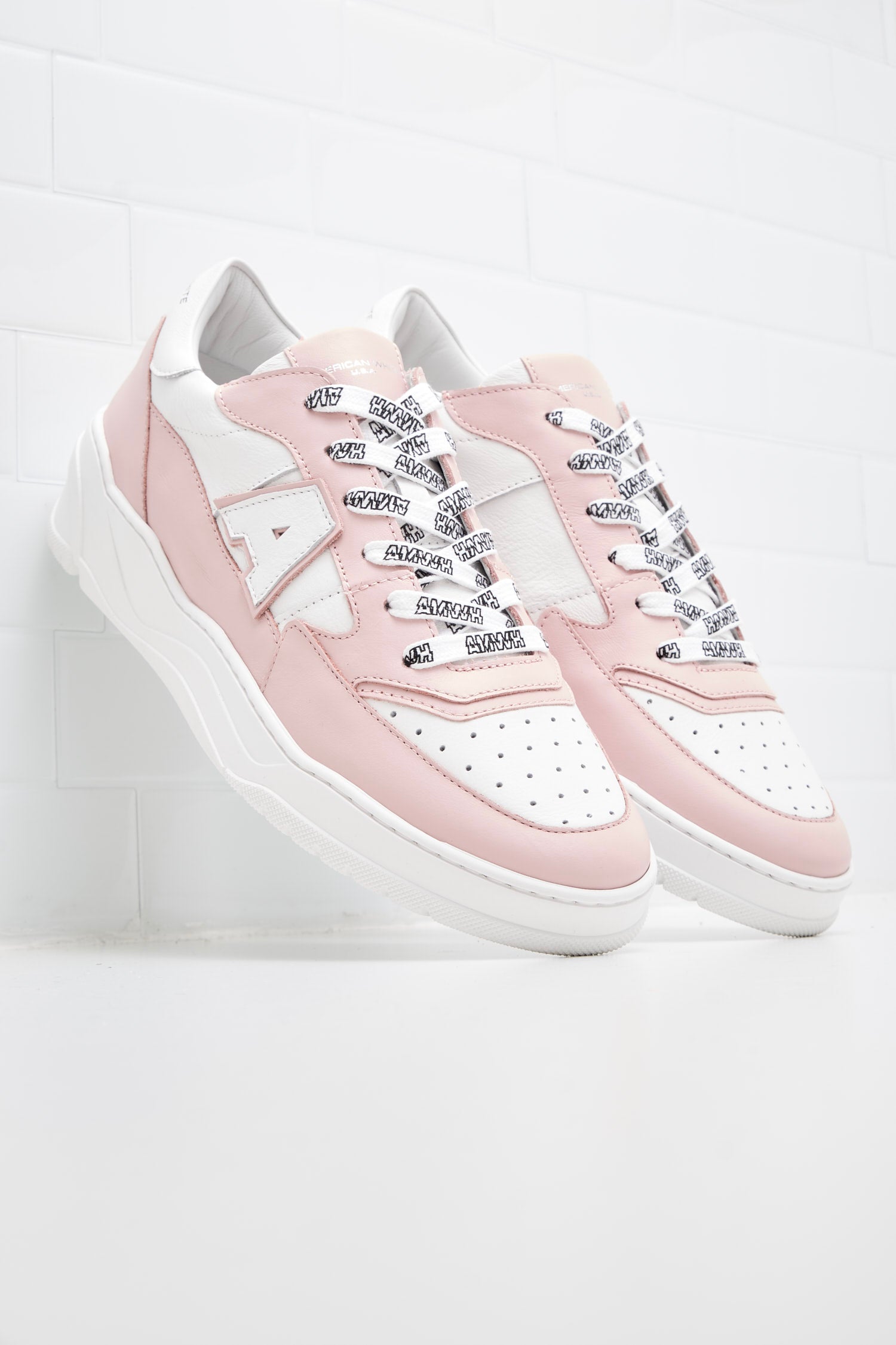 American White - Sneakers Woman Emmeuno Logo Bicolor pink white 