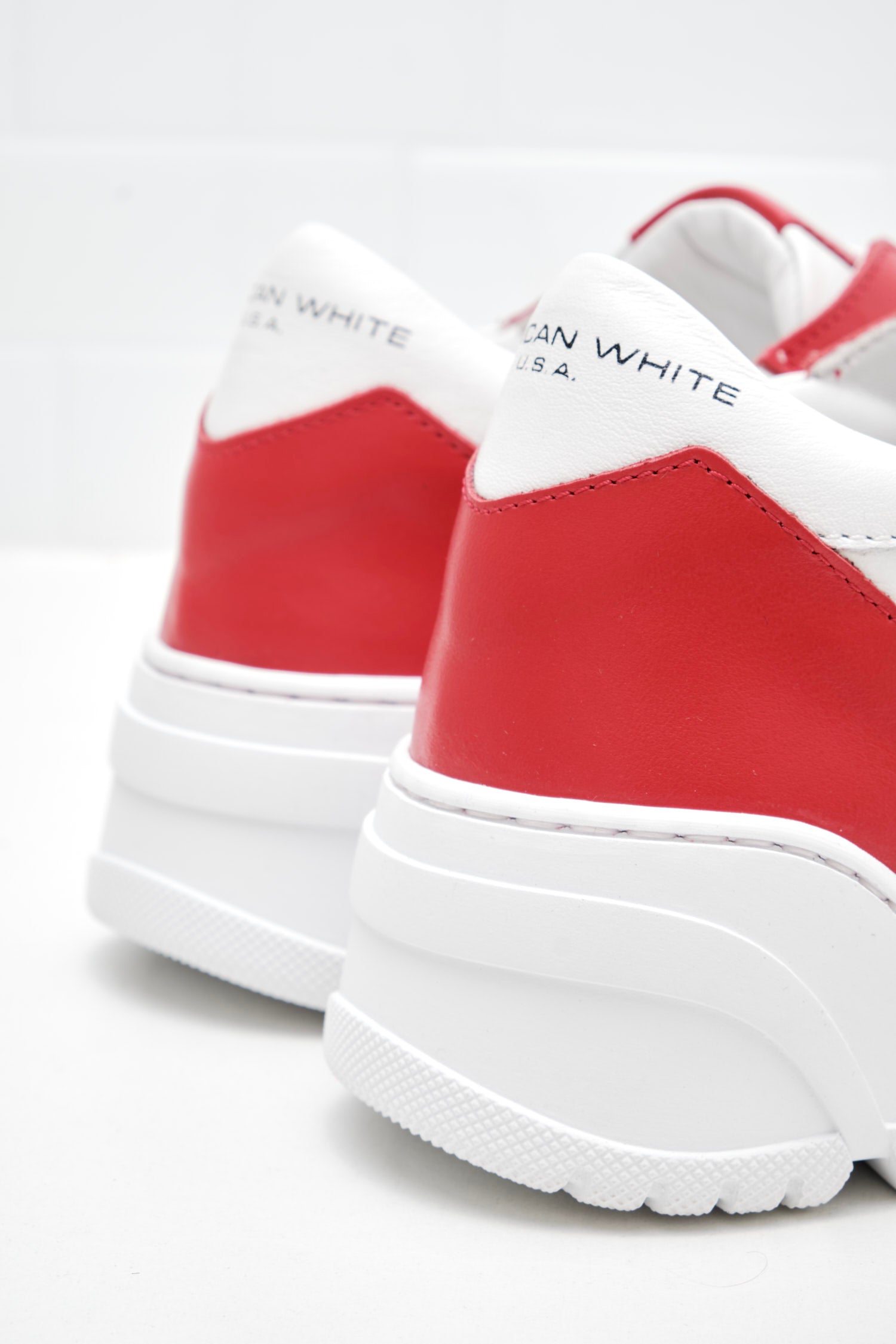 American White - Sneakers Woman Emmeuno Logo Bicolor red white 