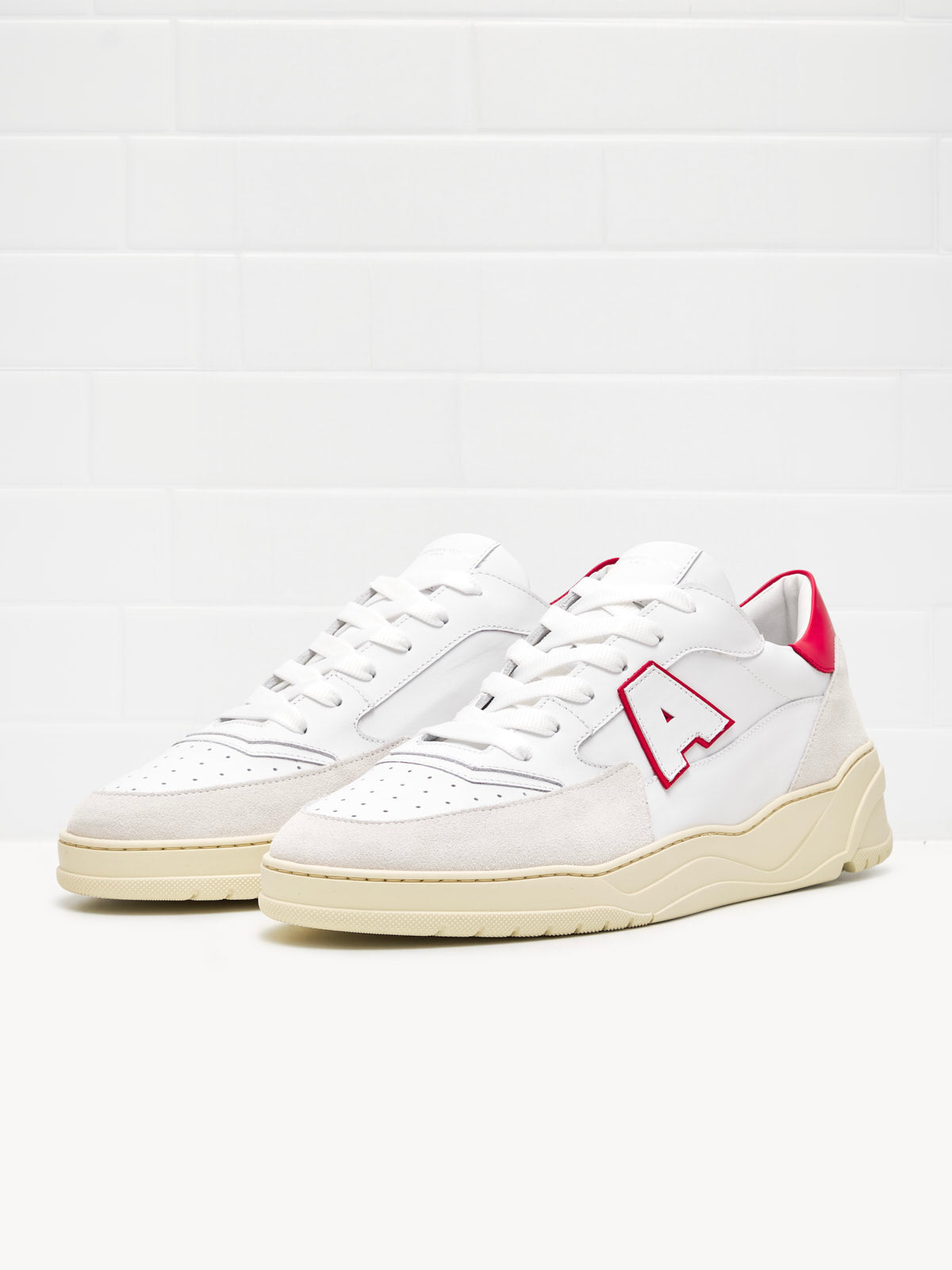 American White - Sneakers Man Emmeuno Logo Explorer white red 