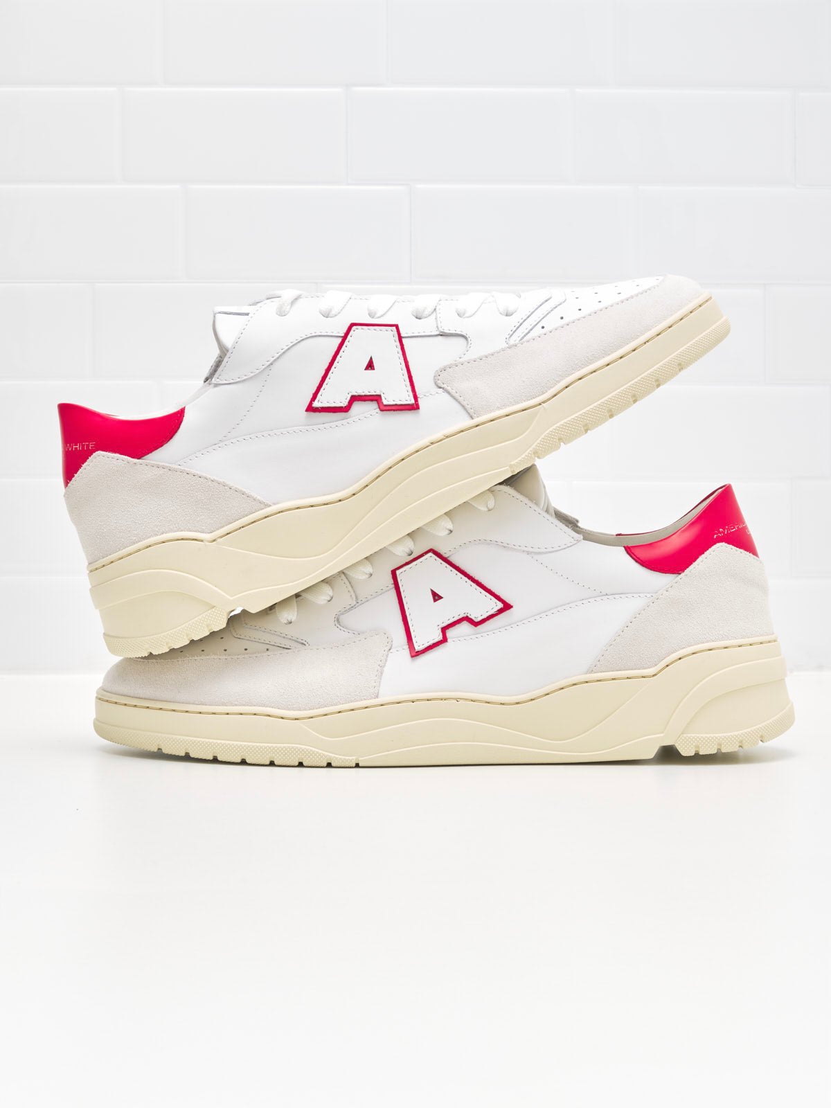 American White - Sneakers Man Emmeuno Logo Explorer white red 