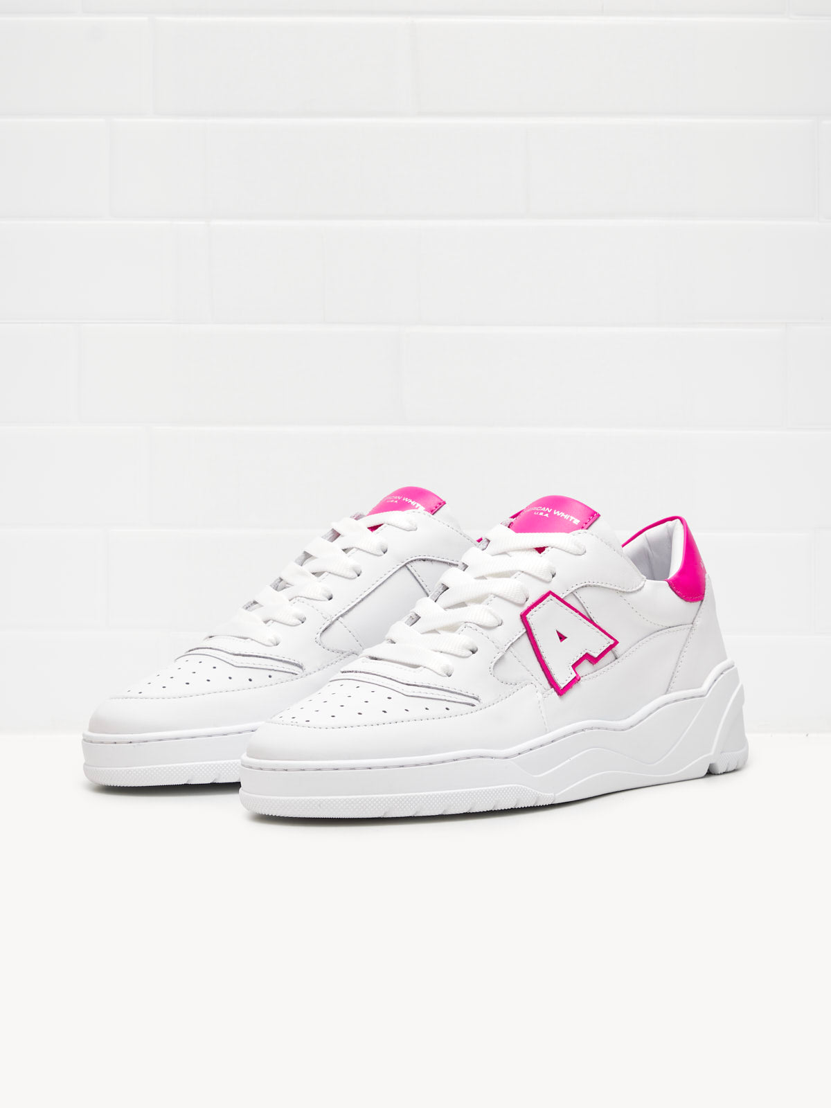 American White - Sneakers Woman Emmeuno Logo white fucsia 