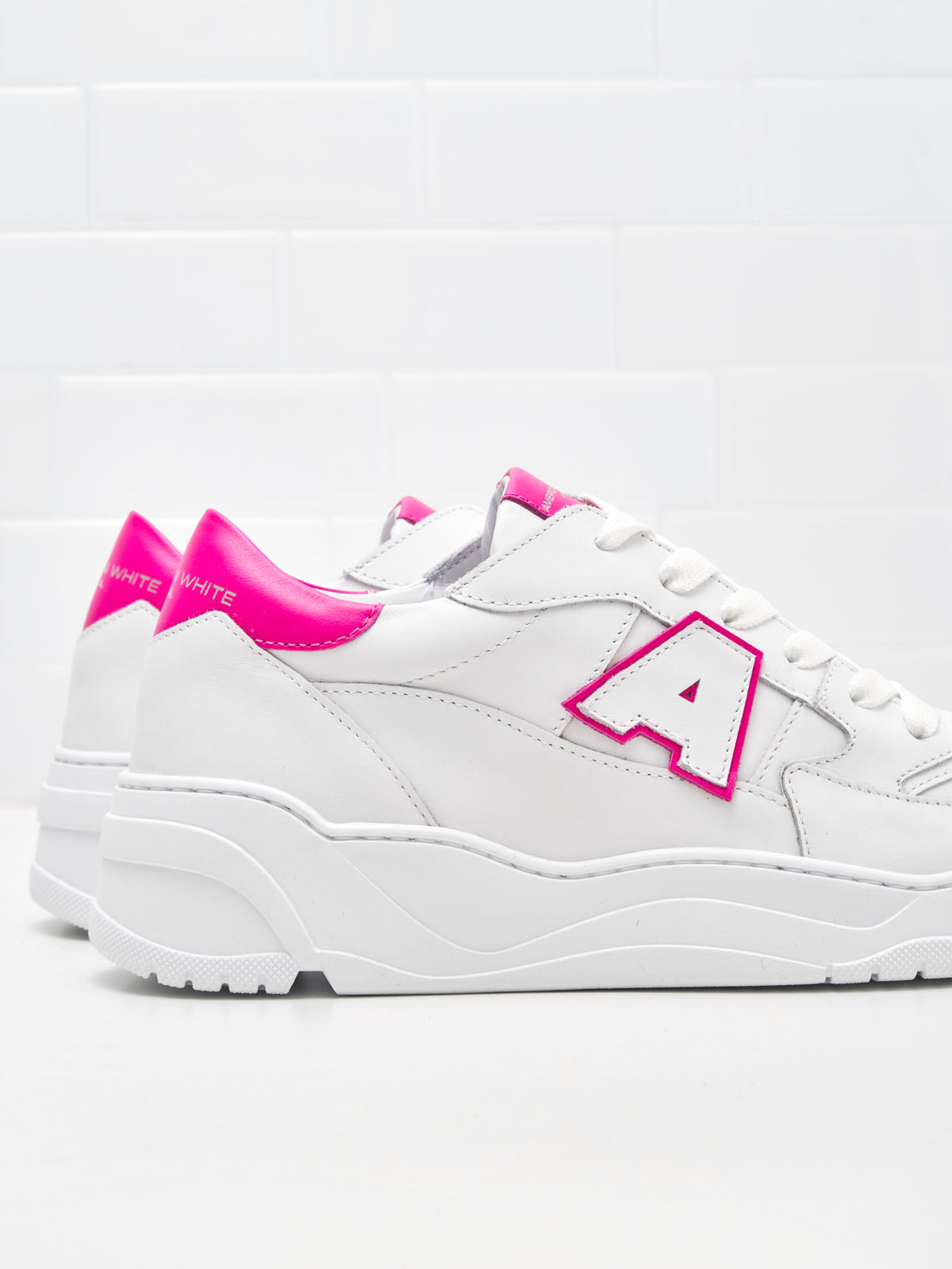 American White - Sneakers Woman Emmeuno Logo white fucsia 