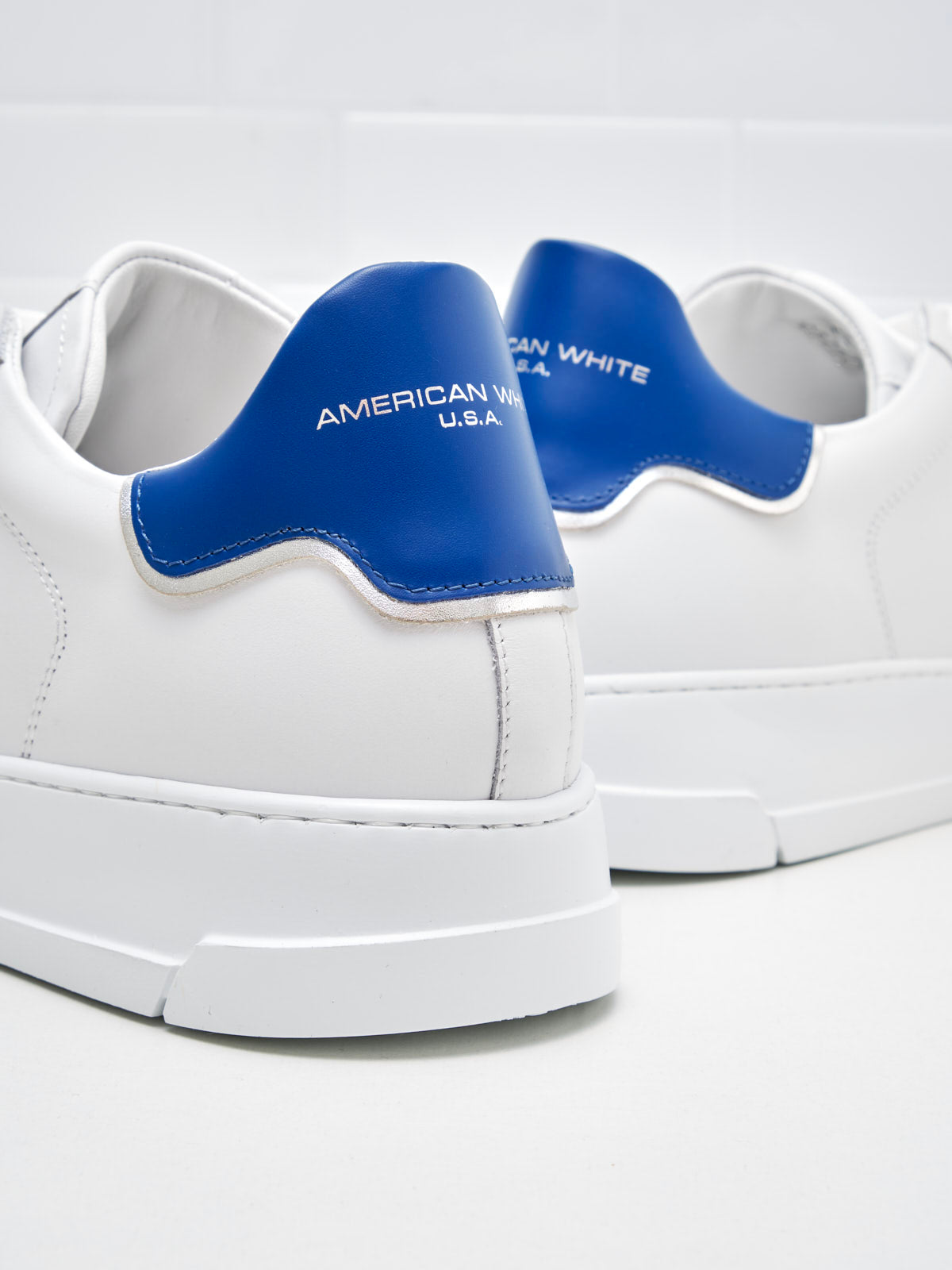 American White - Sneakers Logo Man white blue 